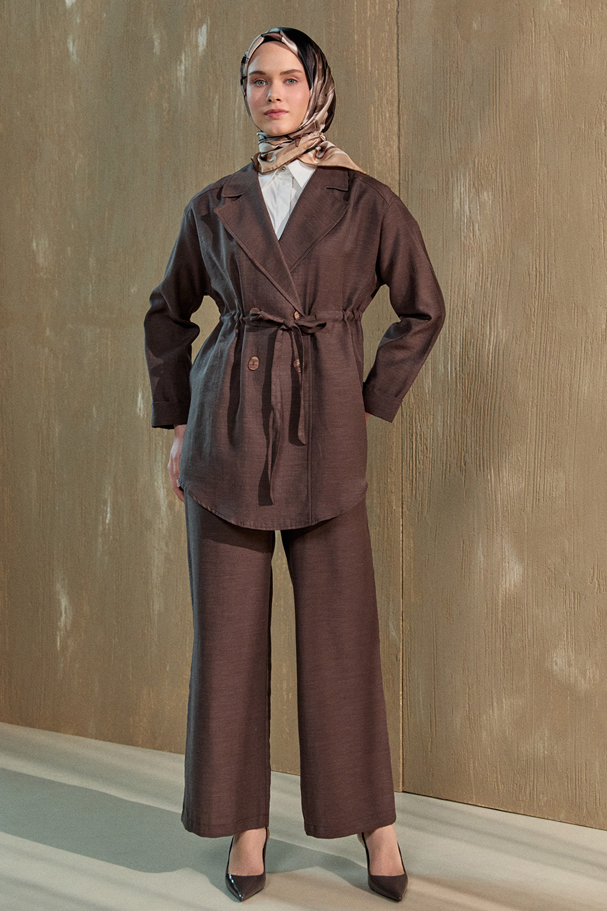 Kruvaze Kuşaklı İkili Takım, Tesettür Giyim