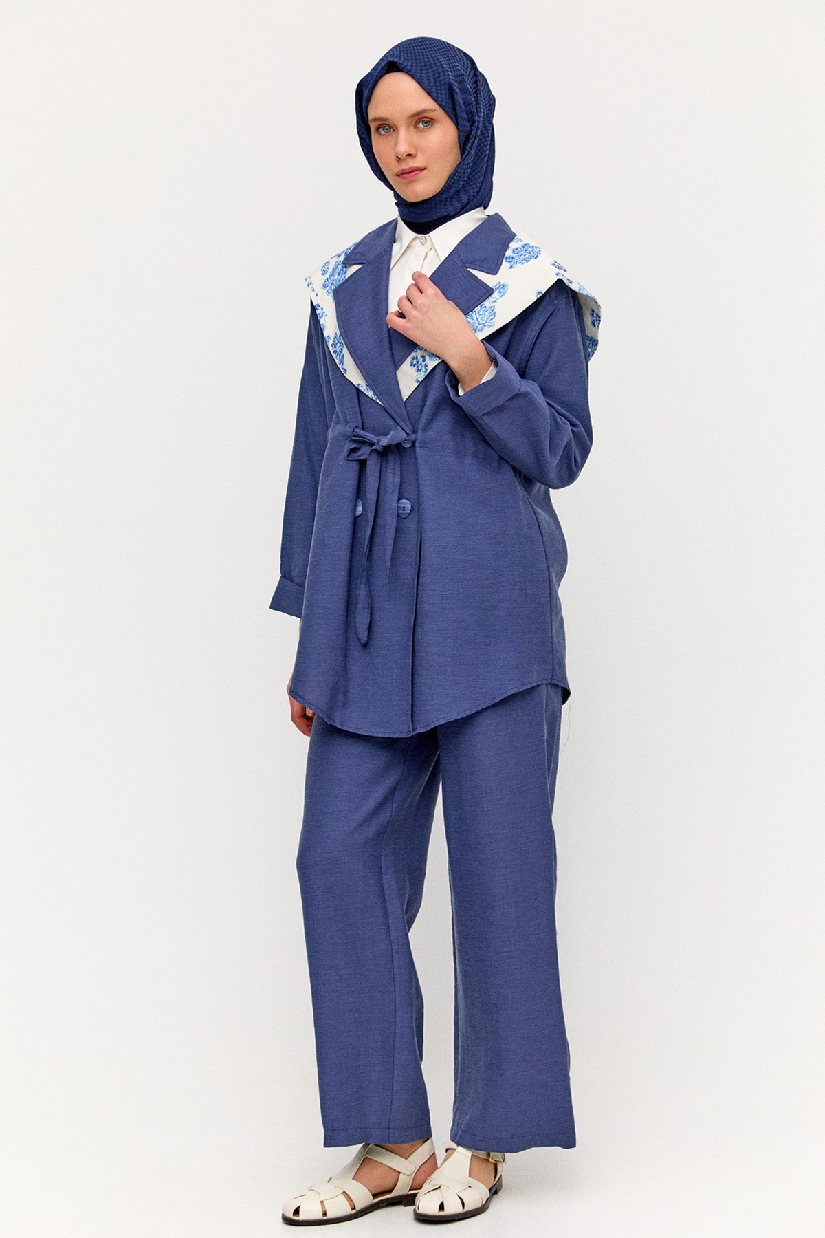 Kruvaze Kuşaklı İkili Takım, Tesettür Giyim