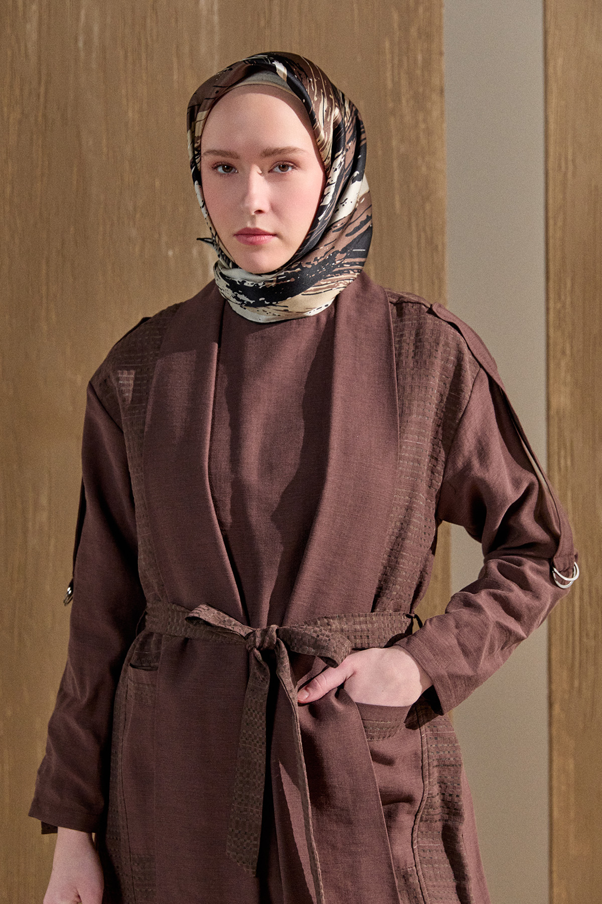 Şal Yakalı Twinset, Tesettür Giyim