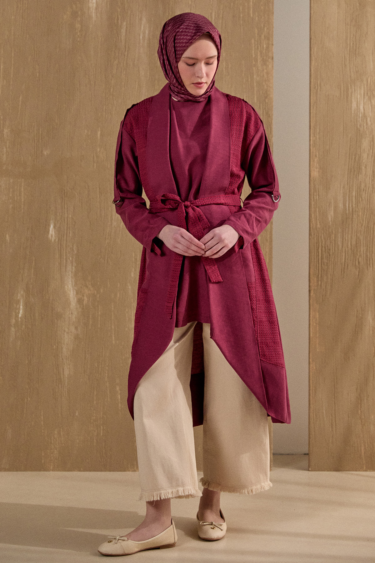 Şal Yakalı Twinset, Tesettür Giyim