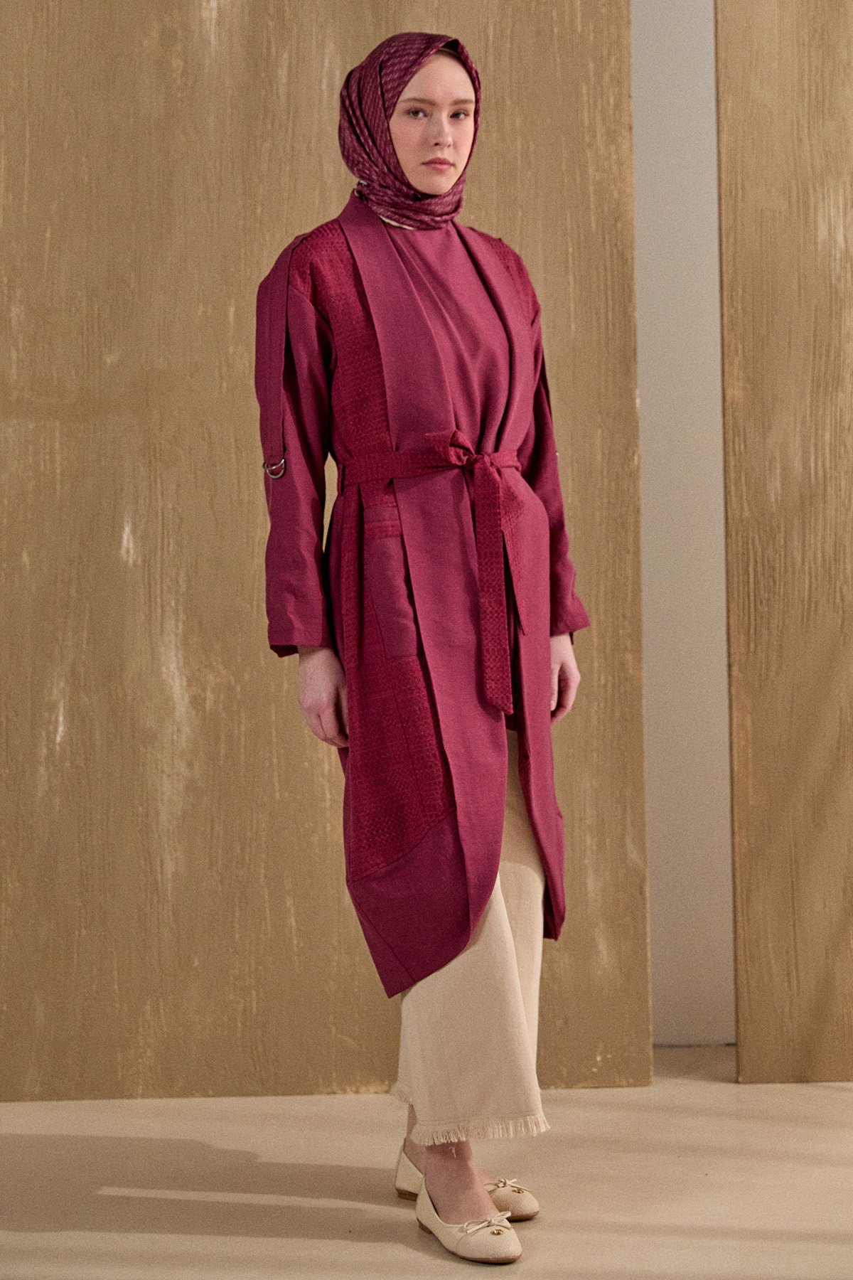 Şal Yakalı Twinset, Tesettür Giyim