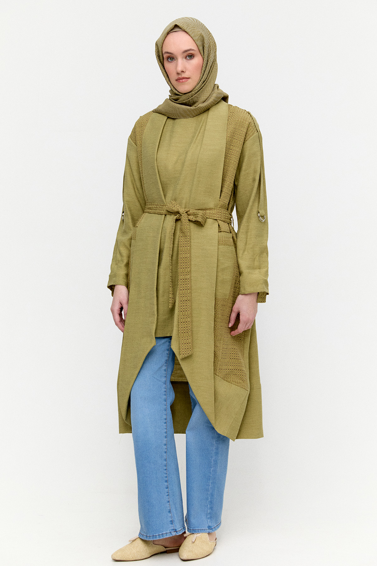 Şal Yakalı Twinset, Tesettür Giyim