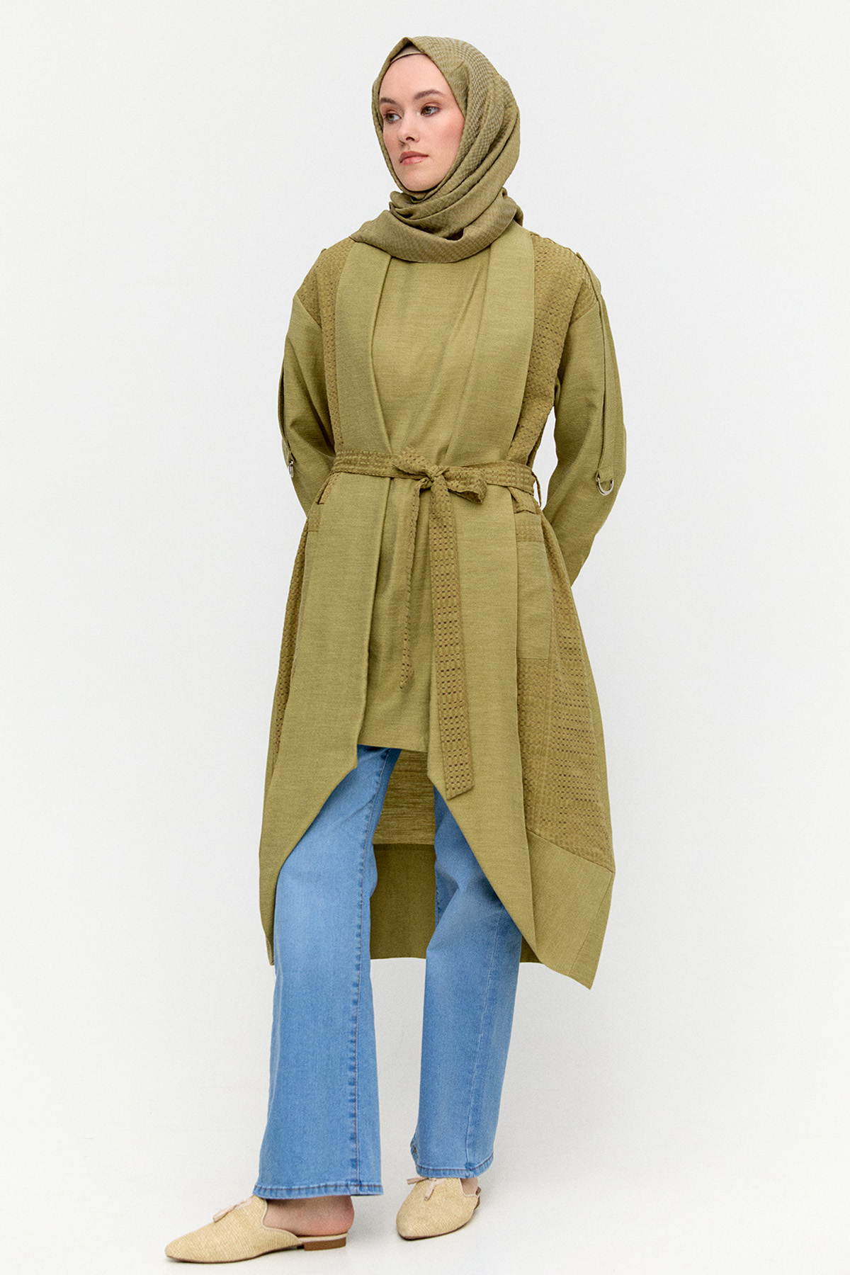 Şal Yakalı Twinset, Tesettür Giyim