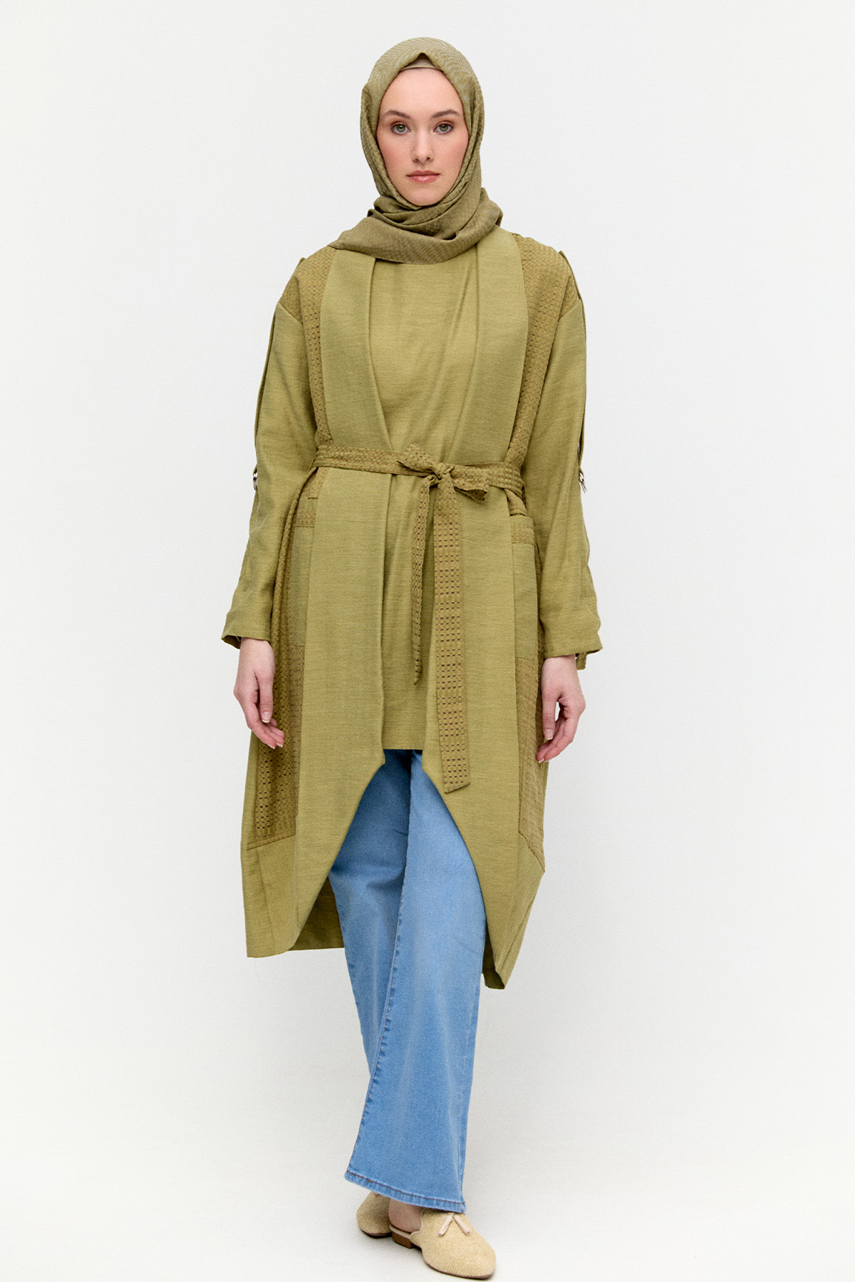 Şal Yakalı Twinset, Tesettür Giyim