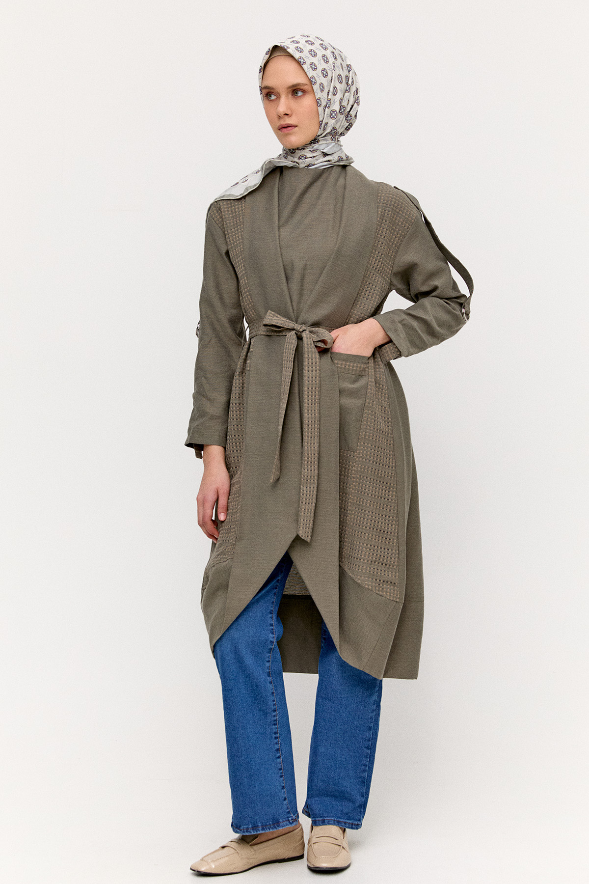 Şal Yakalı Twinset, Tesettür Giyim