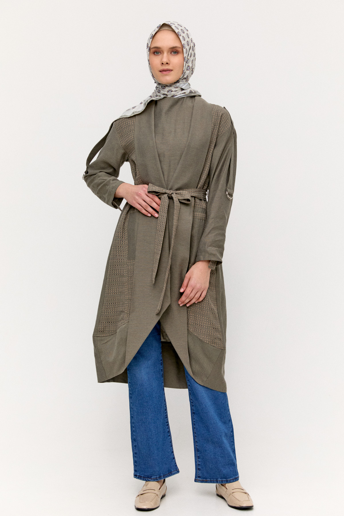 Şal Yakalı Twinset, Tesettür Giyim