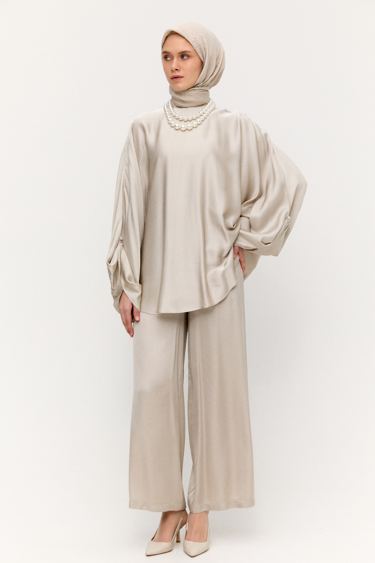 Yarasa Kesim Floş İkili Takım, Tesettür Giyim