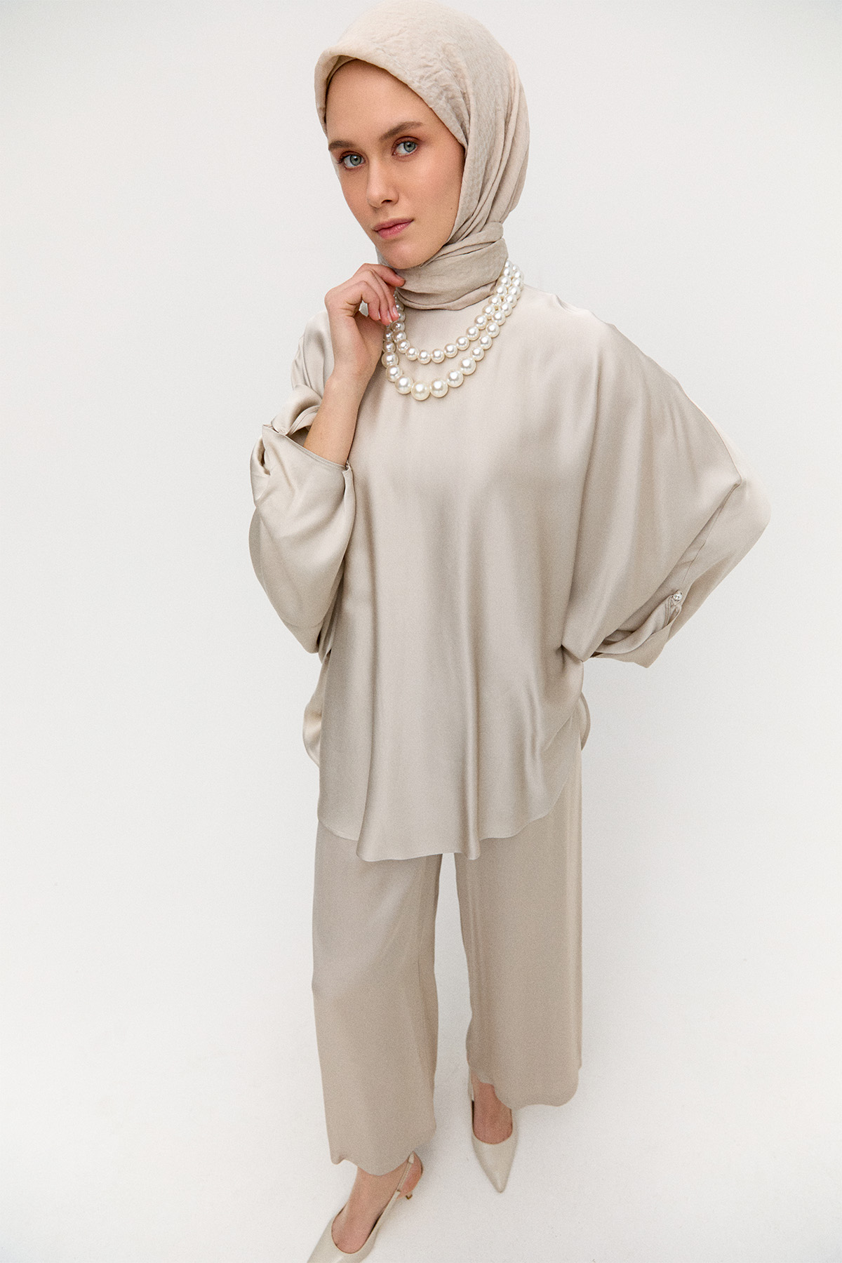 Yarasa Kesim Floş İkili Takım, Tesettür Giyim