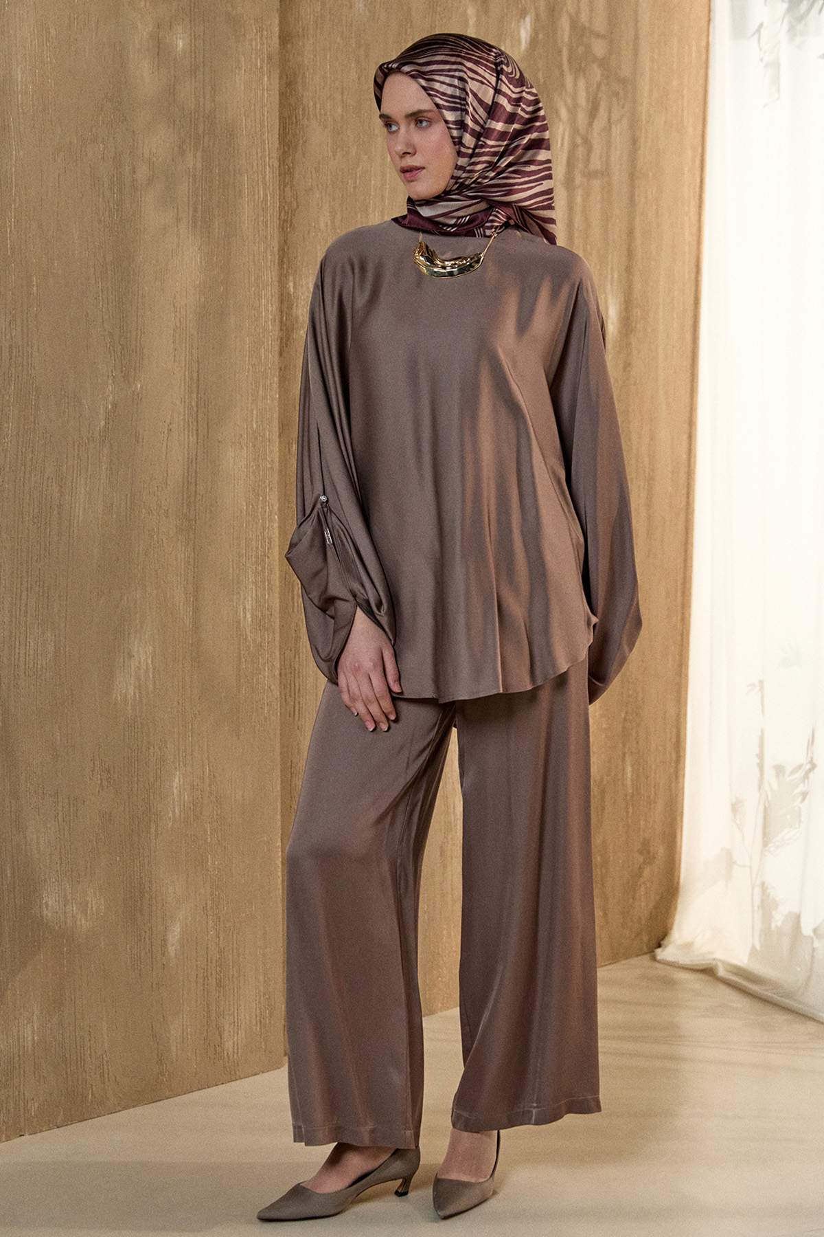 Yarasa Kesim Floş İkili Takım, Tesettür Giyim