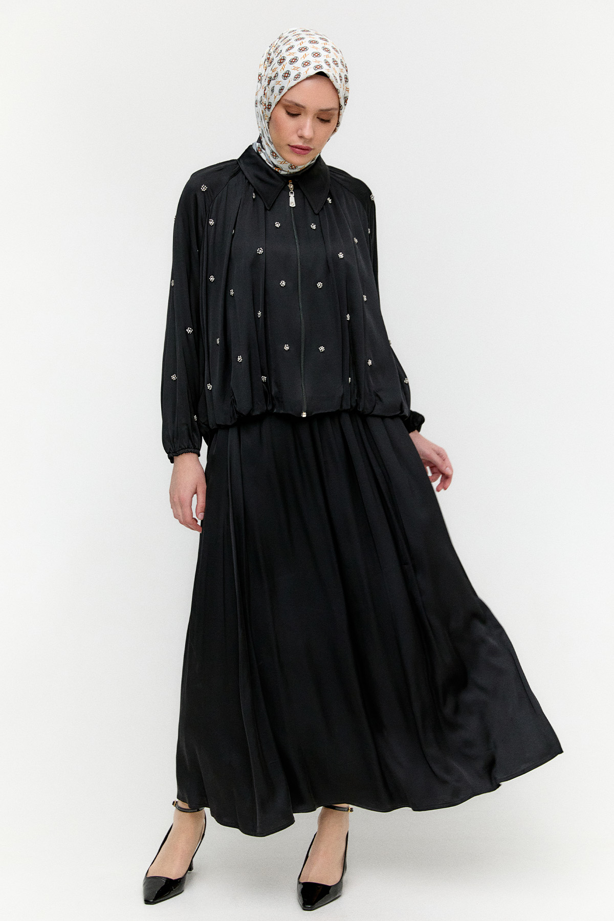 Taş Detaylı İkili Takım, Tesettür Giyim