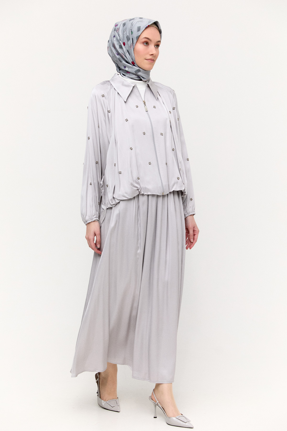 Taş Detaylı İkili Takım, Tesettür Giyim