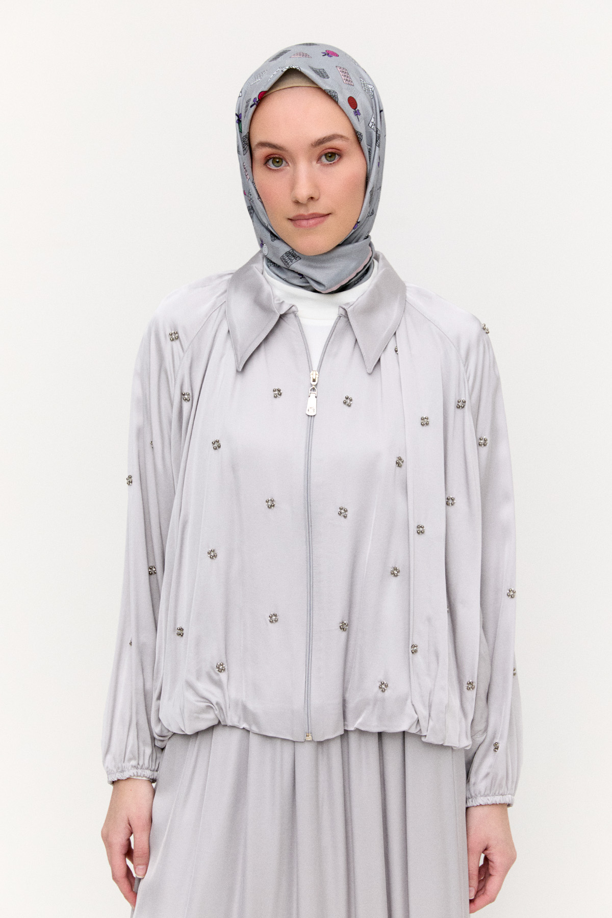 Taş Detaylı İkili Takım, Tesettür Giyim