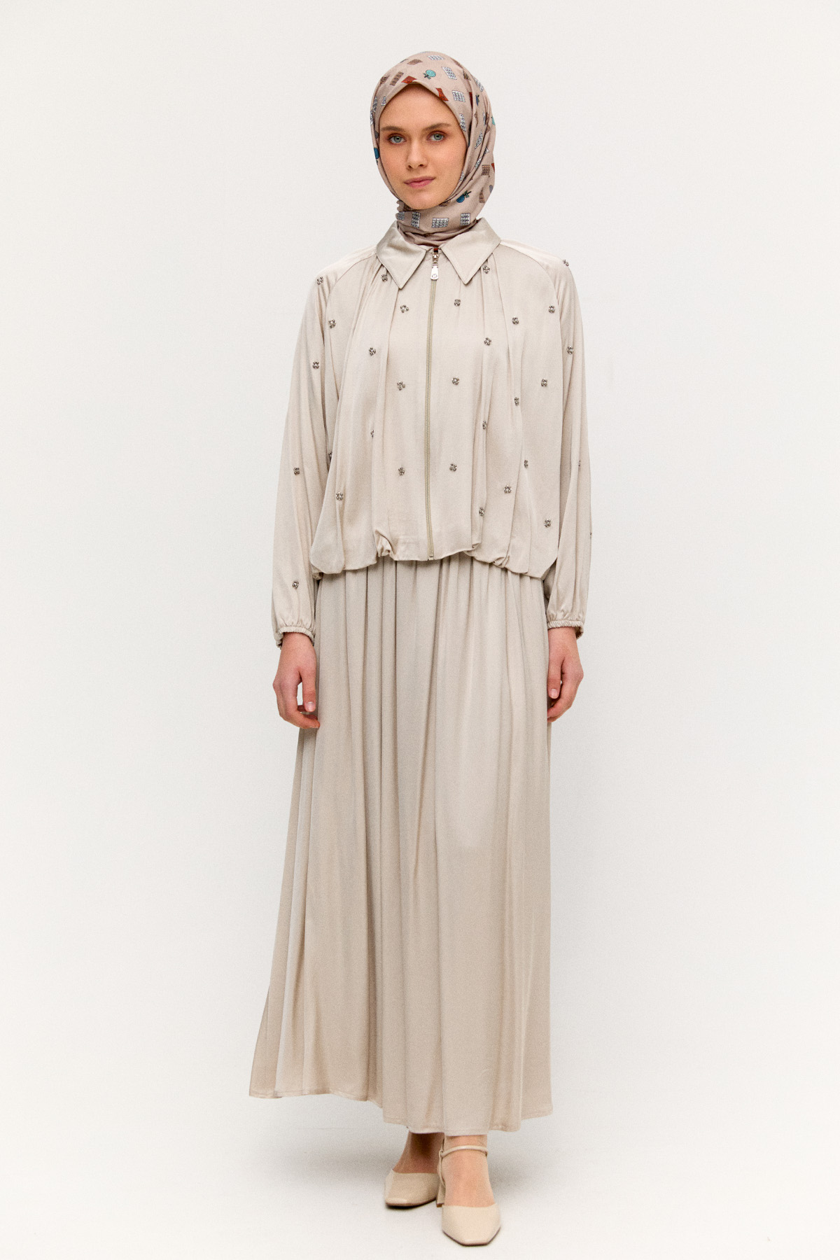 Taş Detaylı İkili Takım, Tesettür Giyim