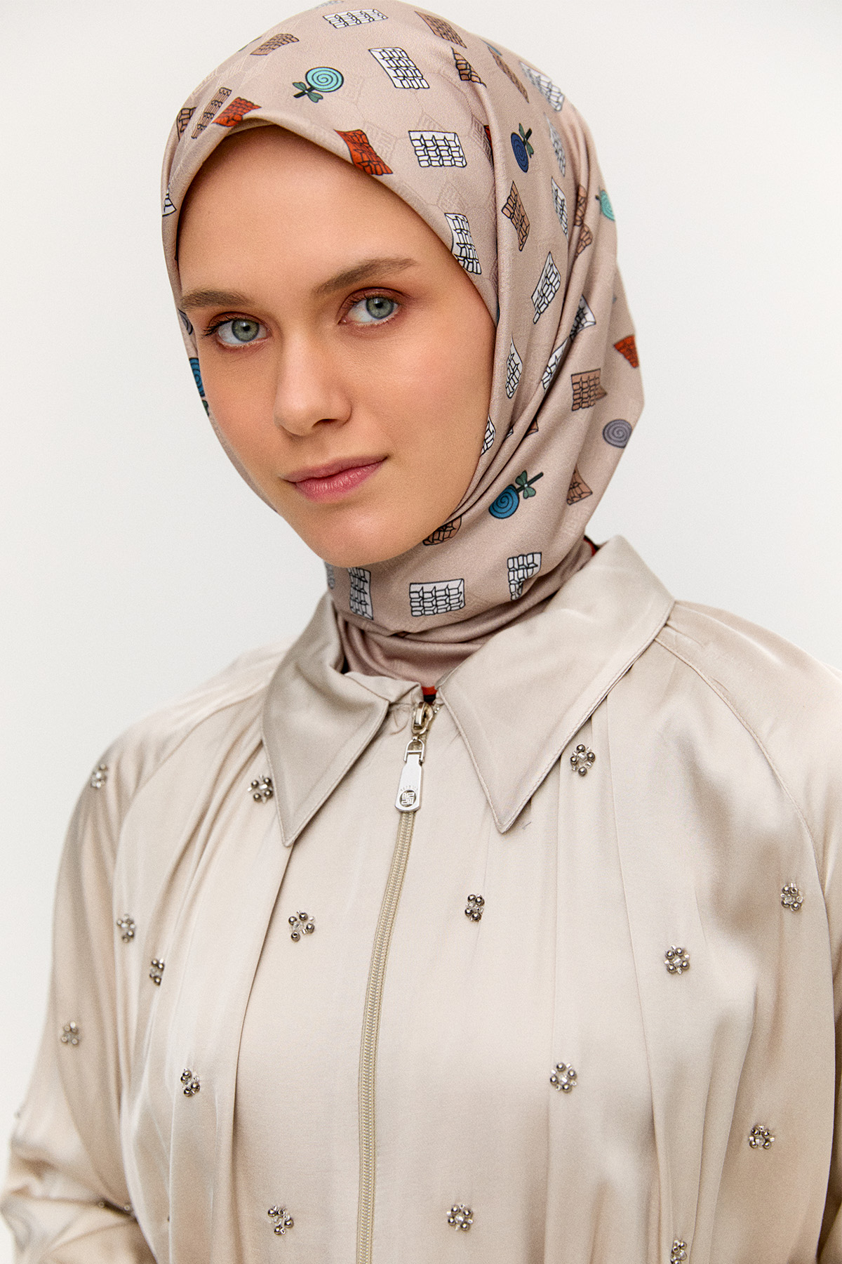 Taş Detaylı İkili Takım, Tesettür Giyim