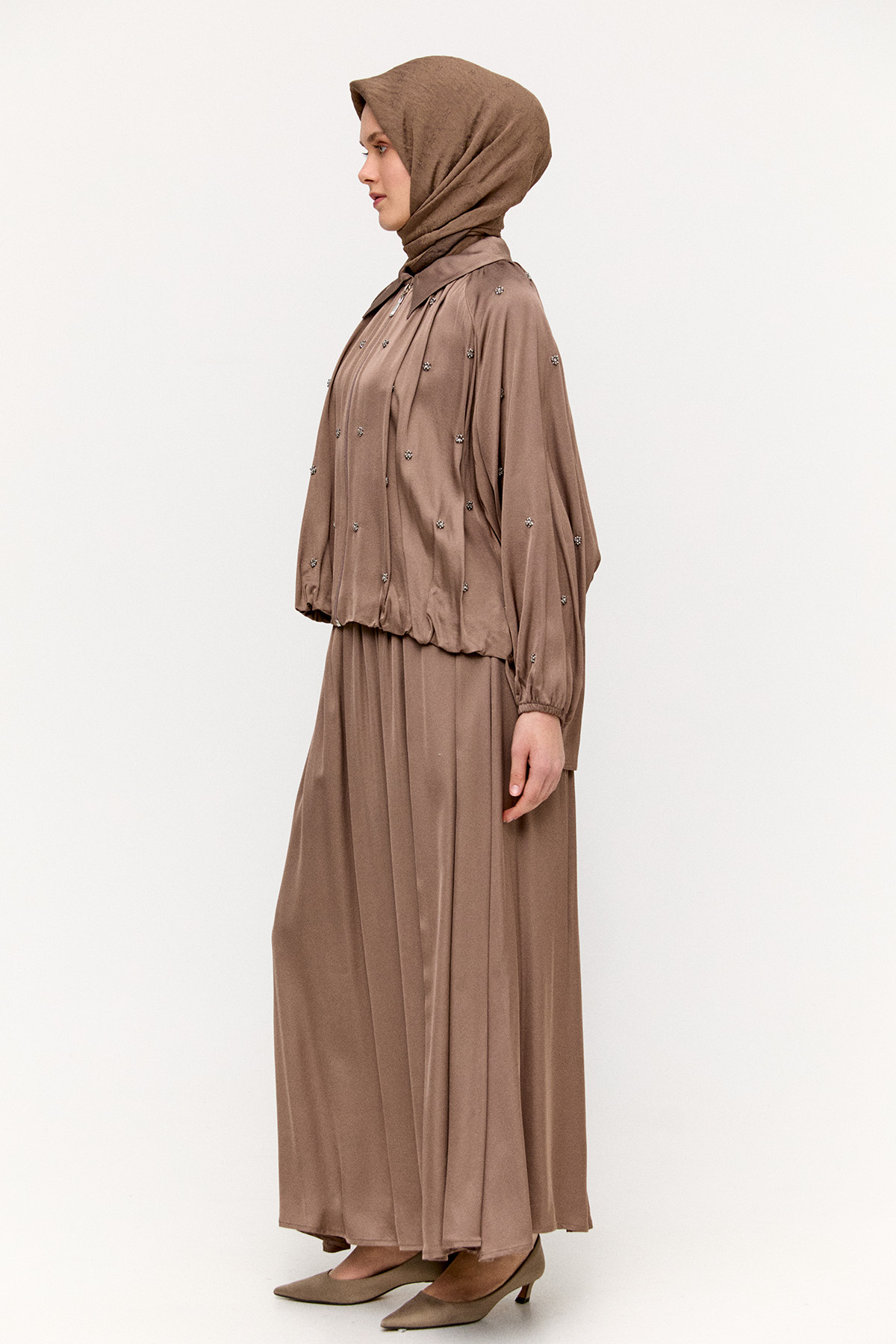 Taş Detaylı İkili Takım, Tesettür Giyim