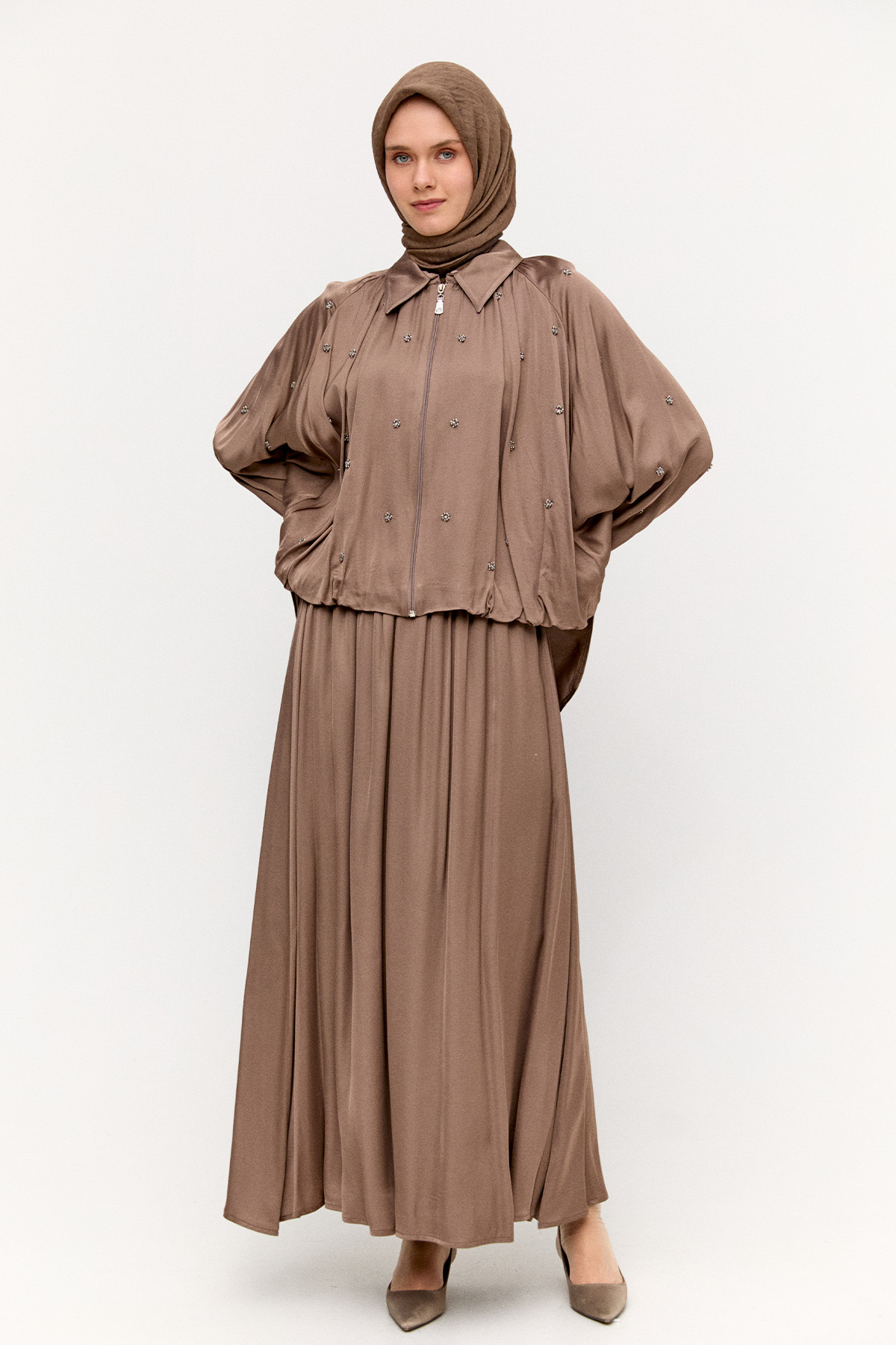 Taş Detaylı İkili Takım, Tesettür Giyim