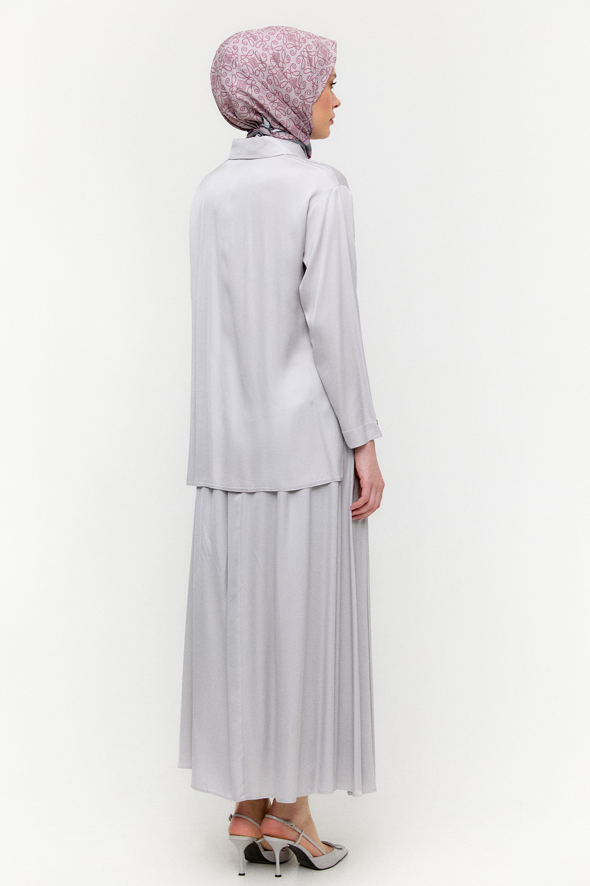 Boncuk İşlemeli İkili Saten Takım, Tesettür Giyim