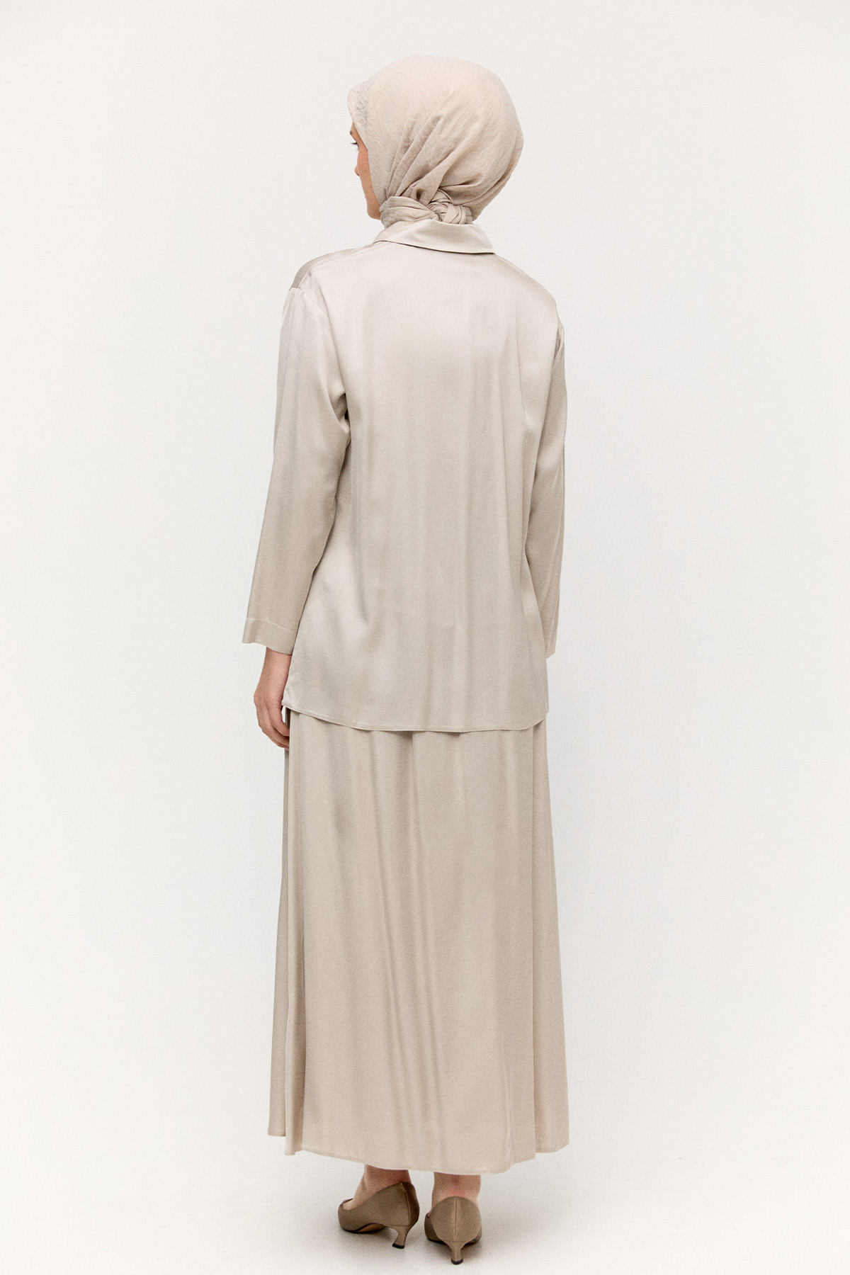 Boncuk İşlemeli İkili Saten Takım, Tesettür Giyim