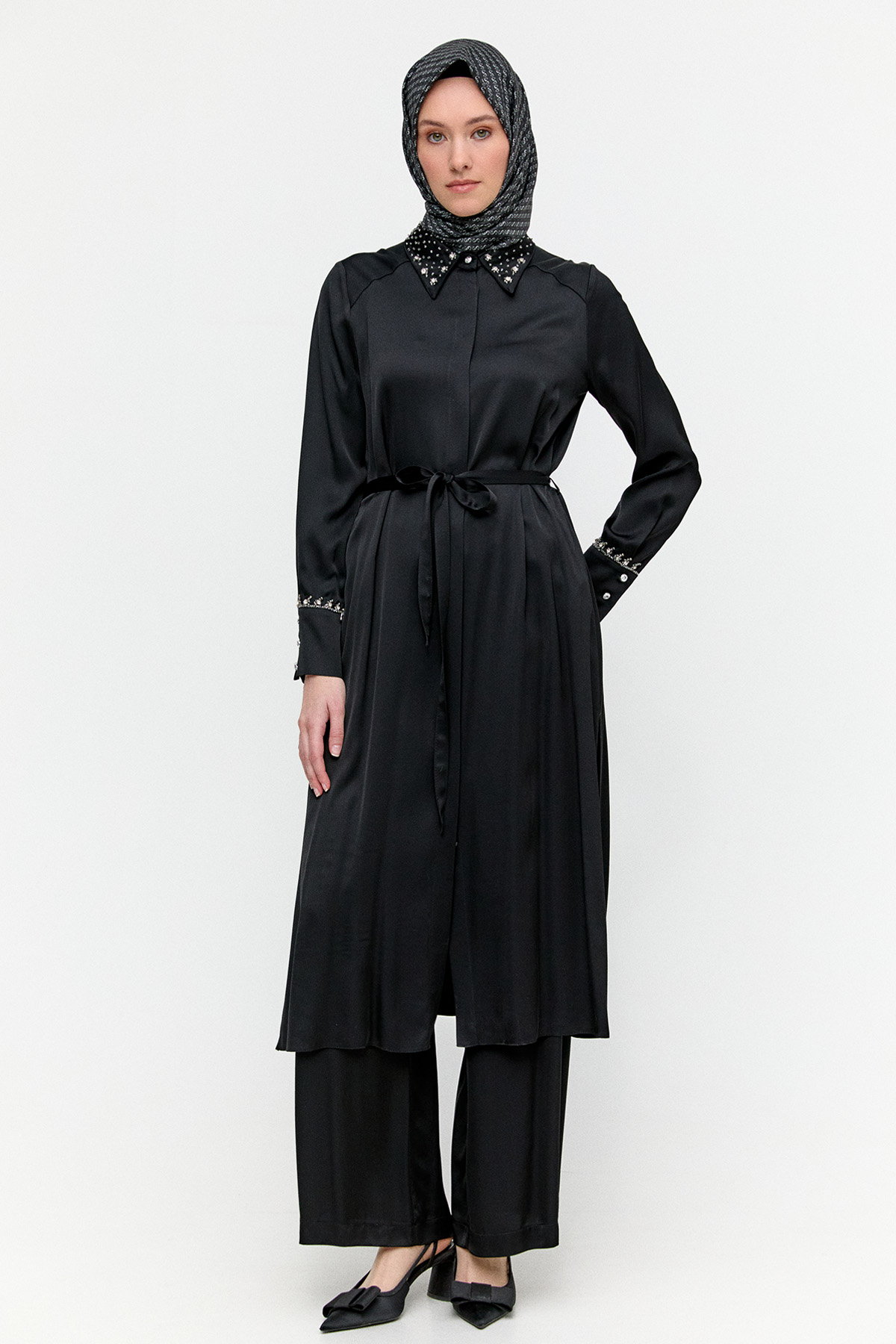 Saten Uzun İkili Takım, Tesettür Giyim