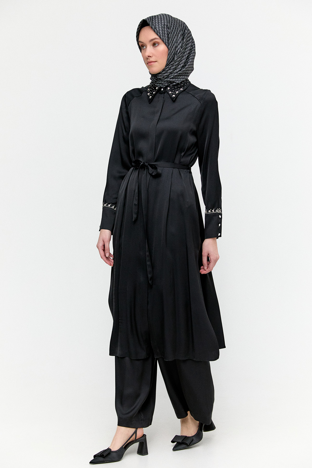 Saten Uzun İkili Takım, Tesettür Giyim