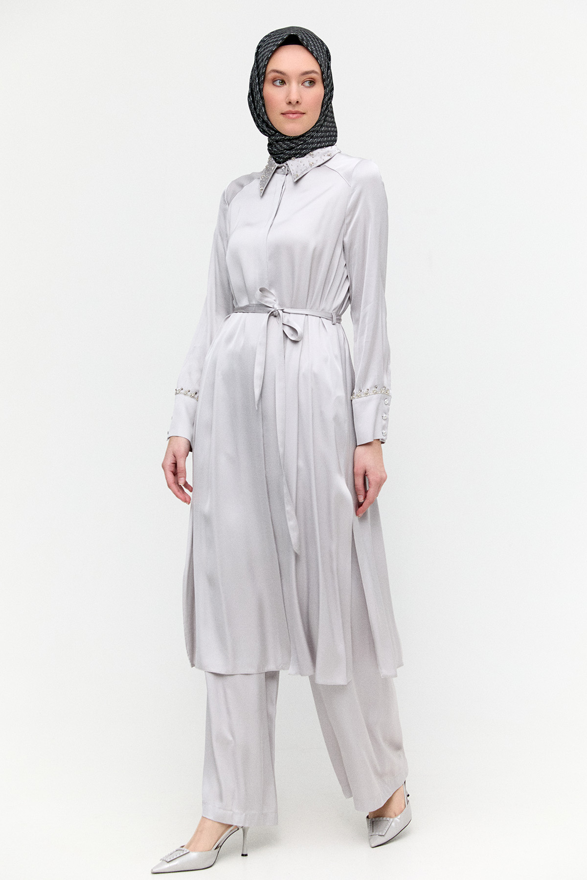 Saten Uzun İkili Takım, Tesettür Giyim