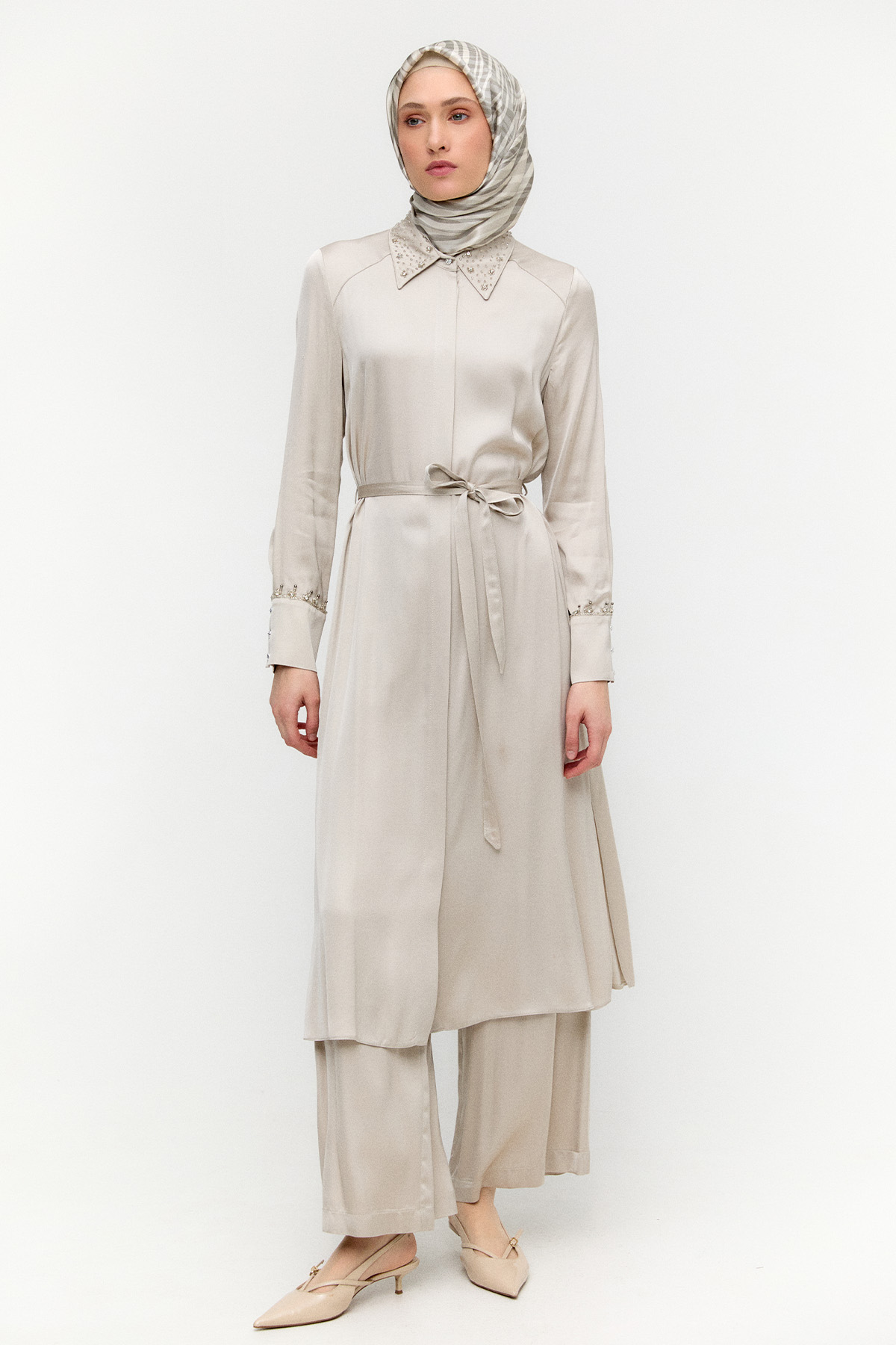 Saten Uzun İkili Takım, Tesettür Giyim