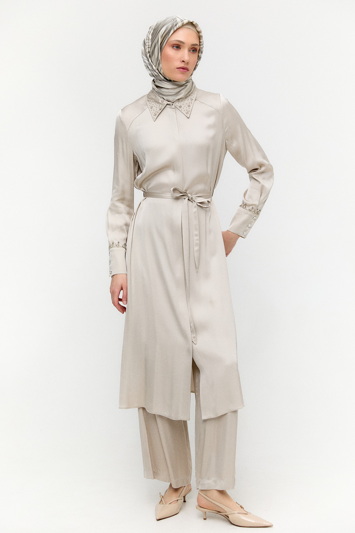 Saten Uzun İkili Takım, Tesettür Giyim