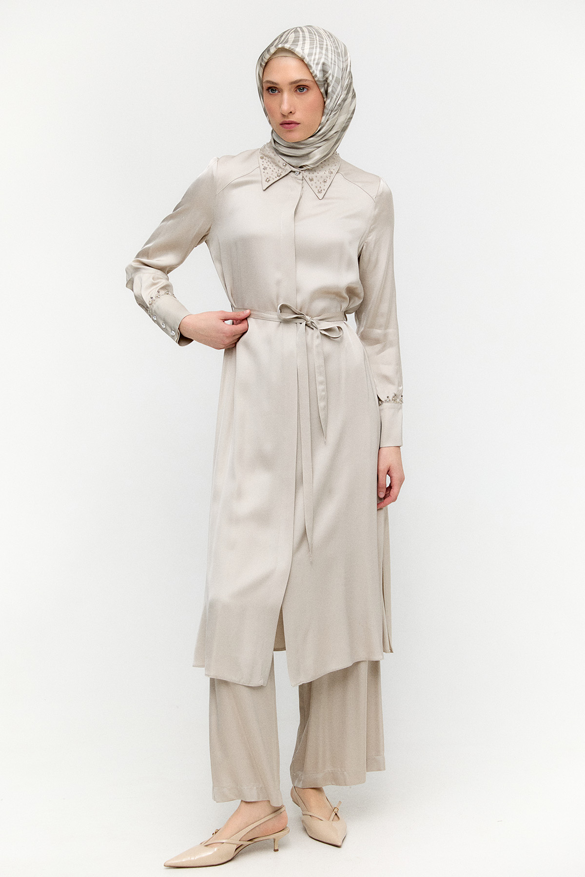 Saten Uzun İkili Takım, Tesettür Giyim