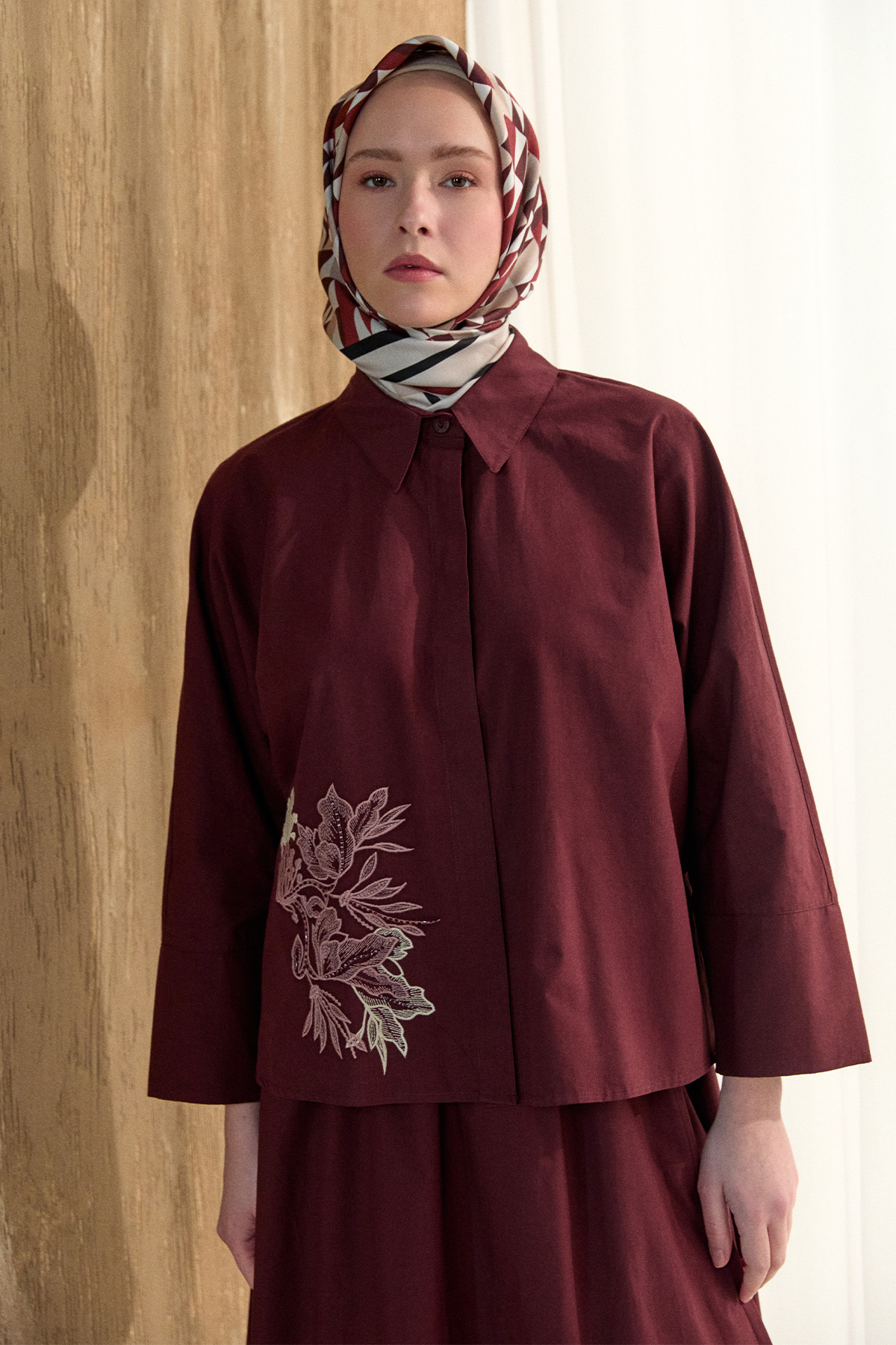 Nakış Detaylı Pamuklu Takım, Tesettür Giyim