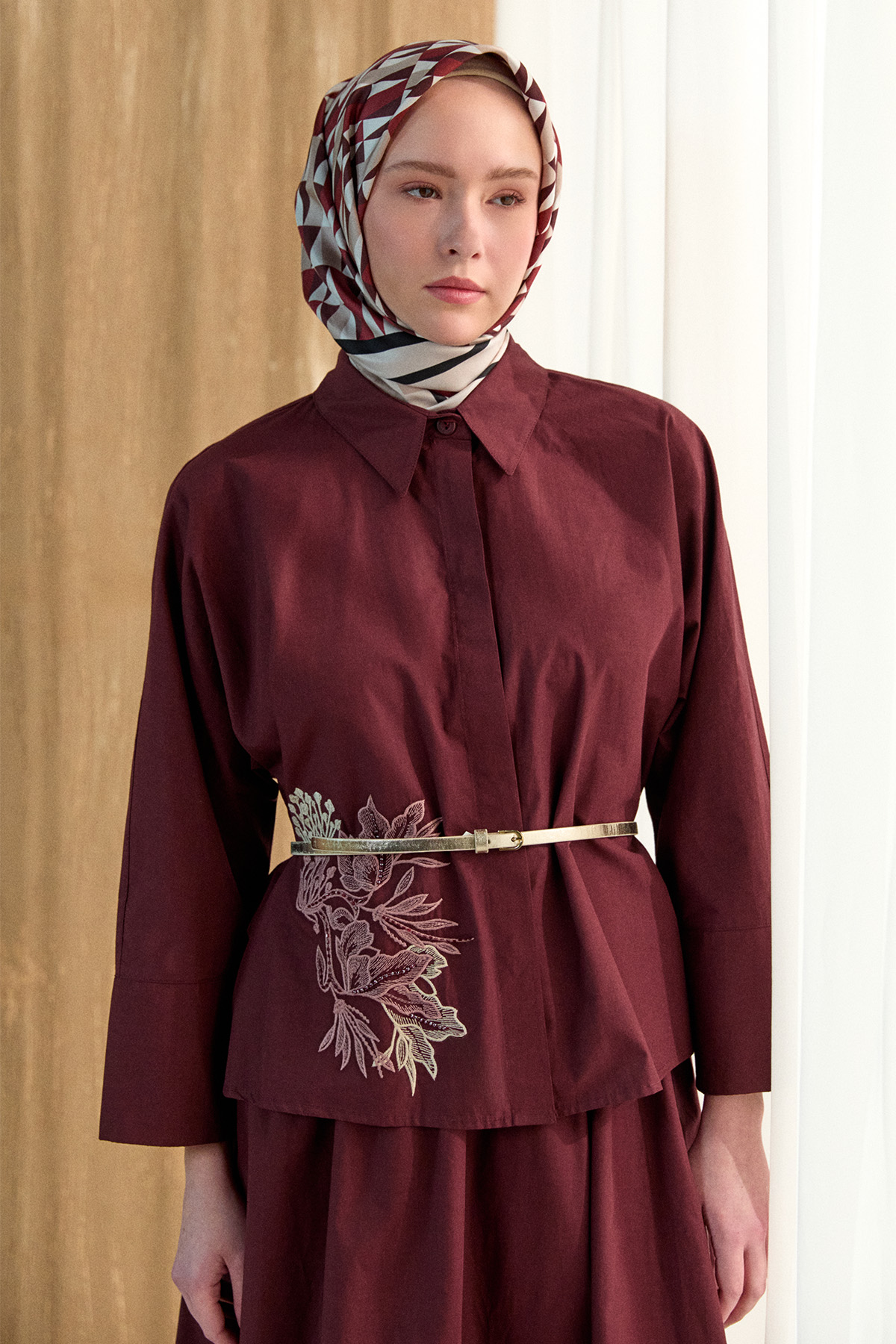 Nakış Detaylı Pamuklu Takım, Tesettür Giyim