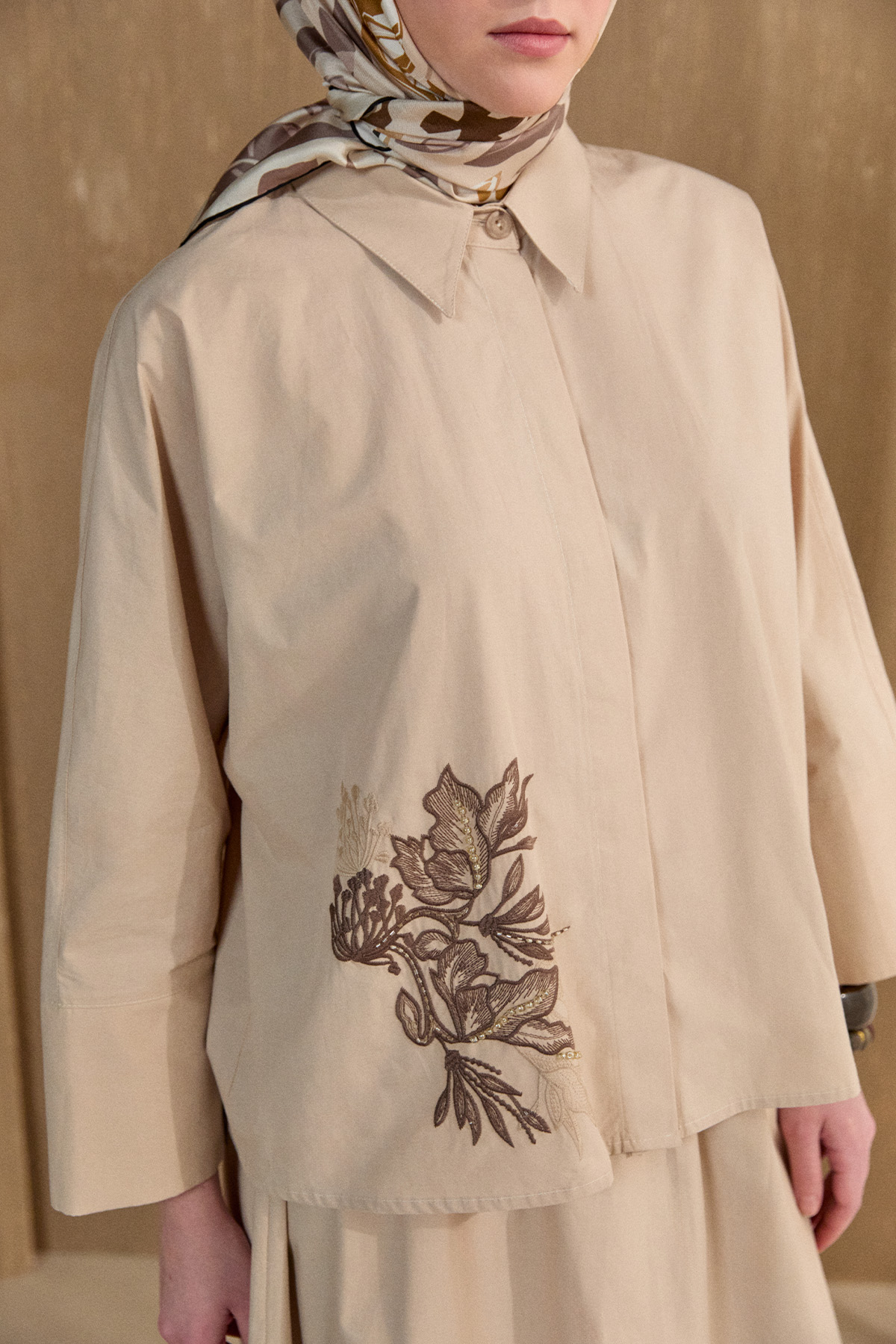 Nakış Detaylı Pamuklu Takım, Tesettür Giyim