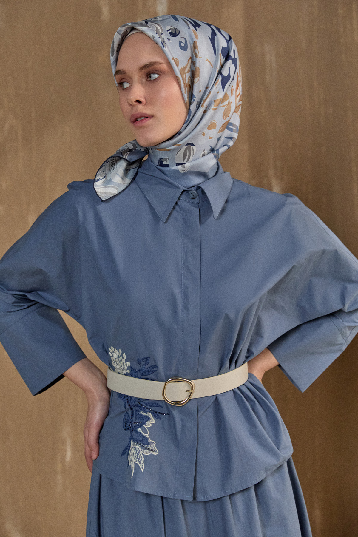 Nakış Detaylı Pamuklu Takım, Tesettür Giyim