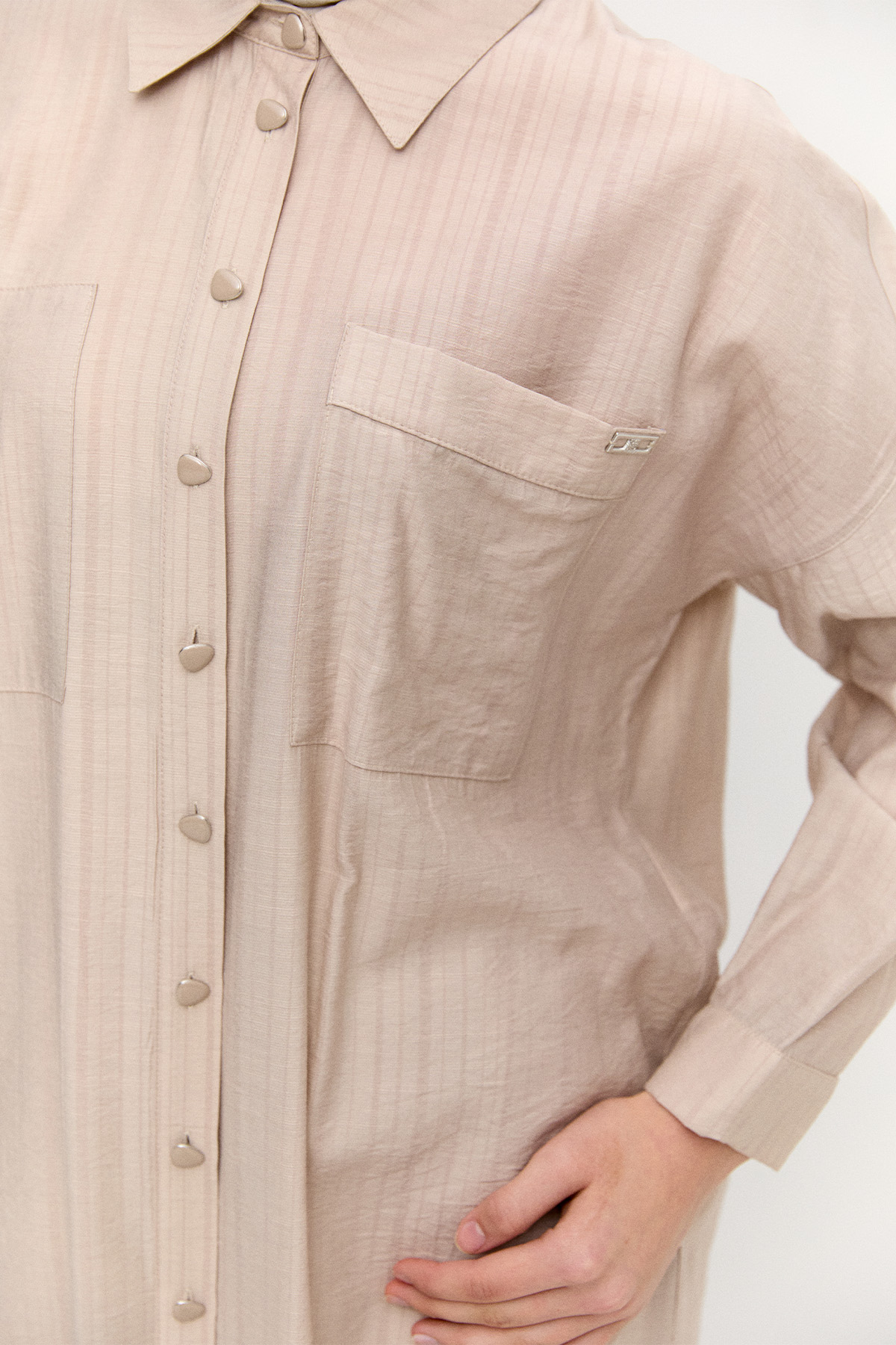 Çizgi Dokulu Oversize Takım, Tesettür Giyim