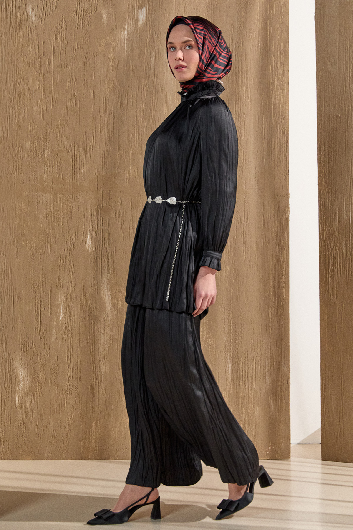 Kraşlı Saten İkili Takım, Tesettür Giyim