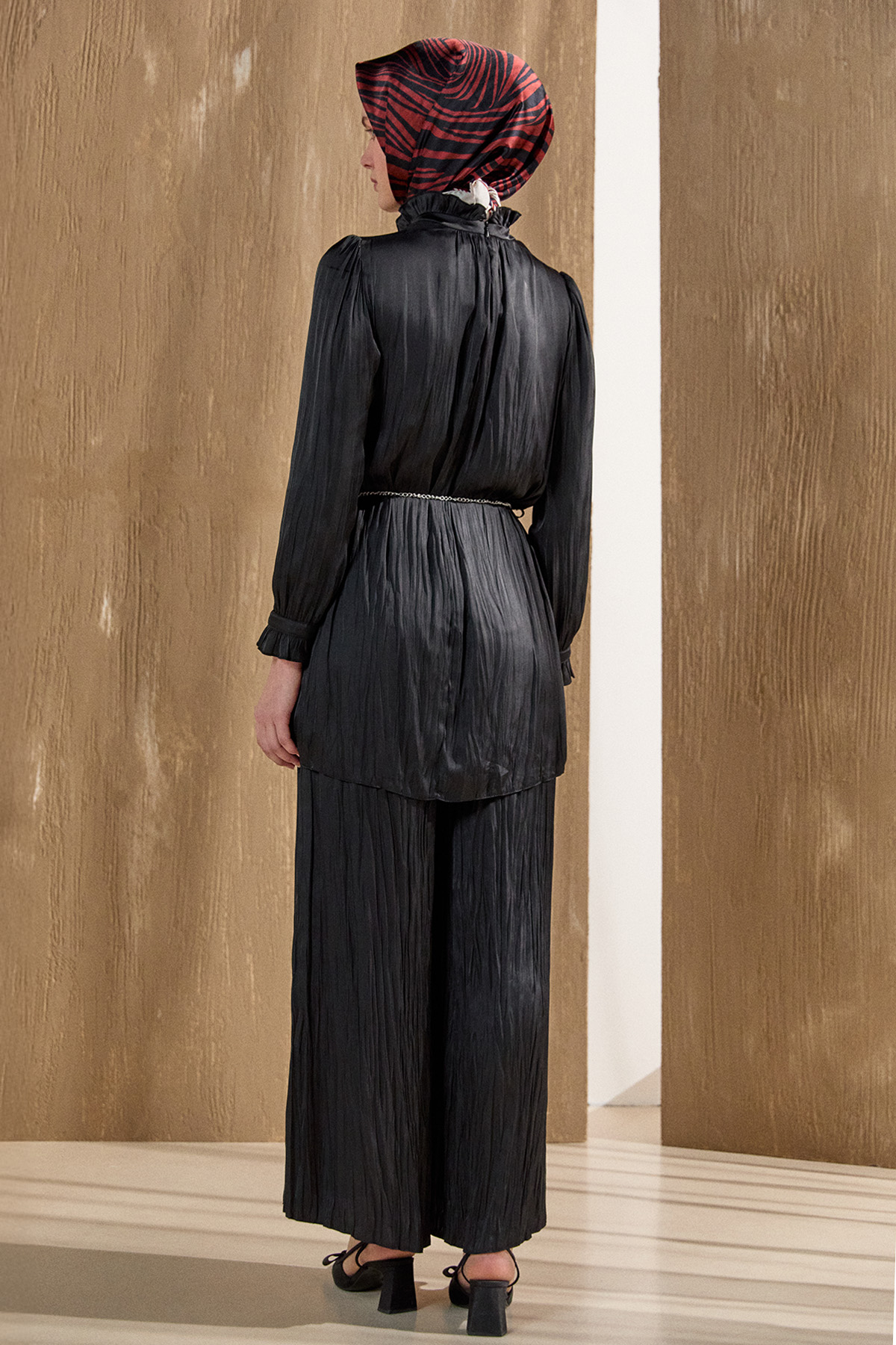 Kraşlı Saten İkili Takım, Tesettür Giyim