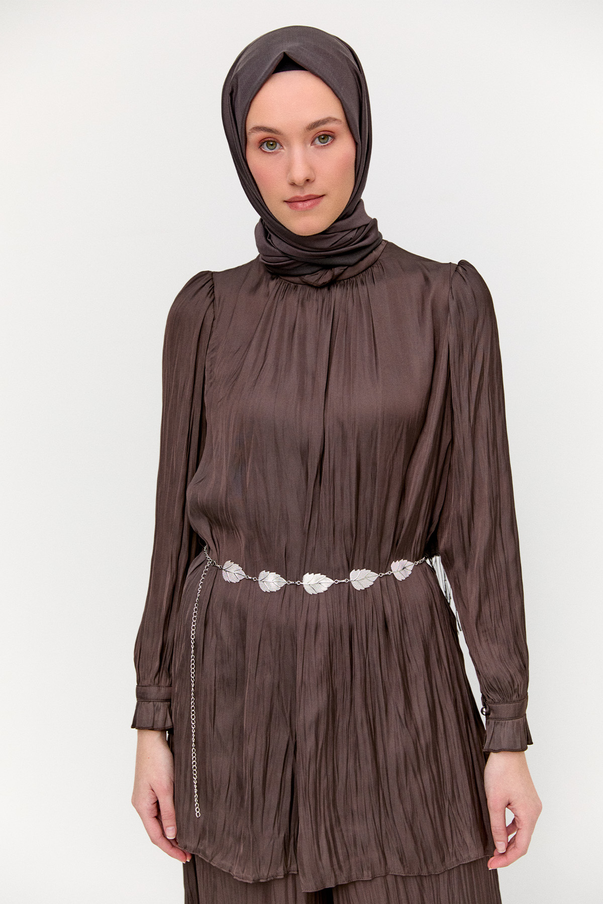 Kraşlı Saten İkili Takım, Tesettür Giyim