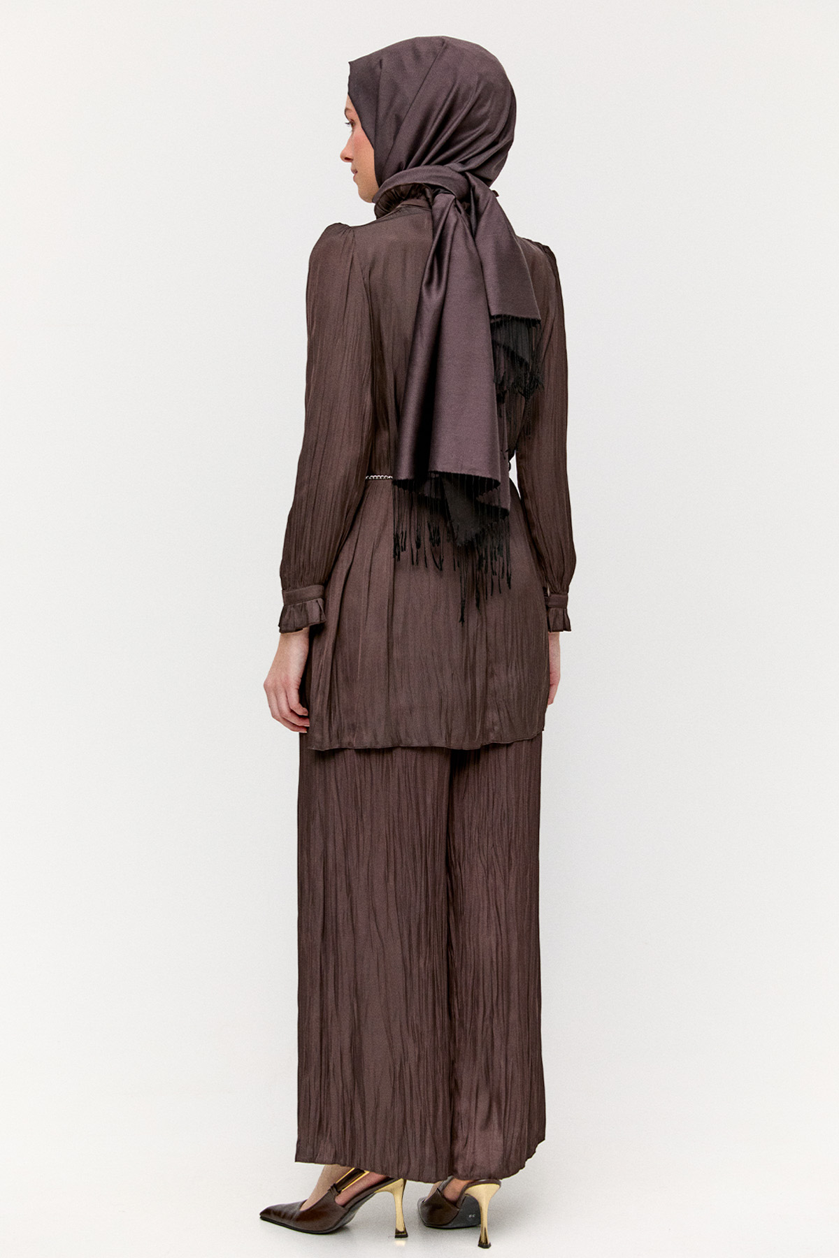 Kraşlı Saten İkili Takım, Tesettür Giyim