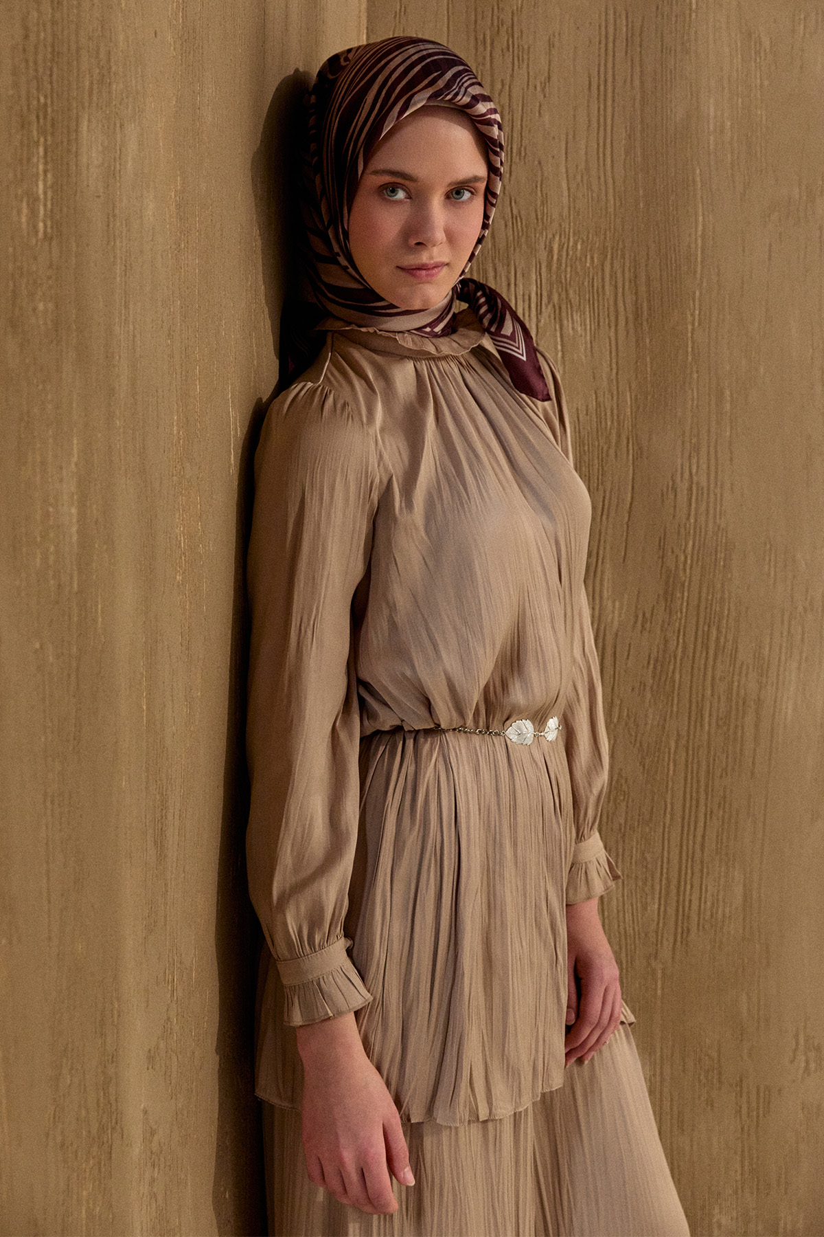 Kraşlı Saten İkili Takım, Tesettür Giyim