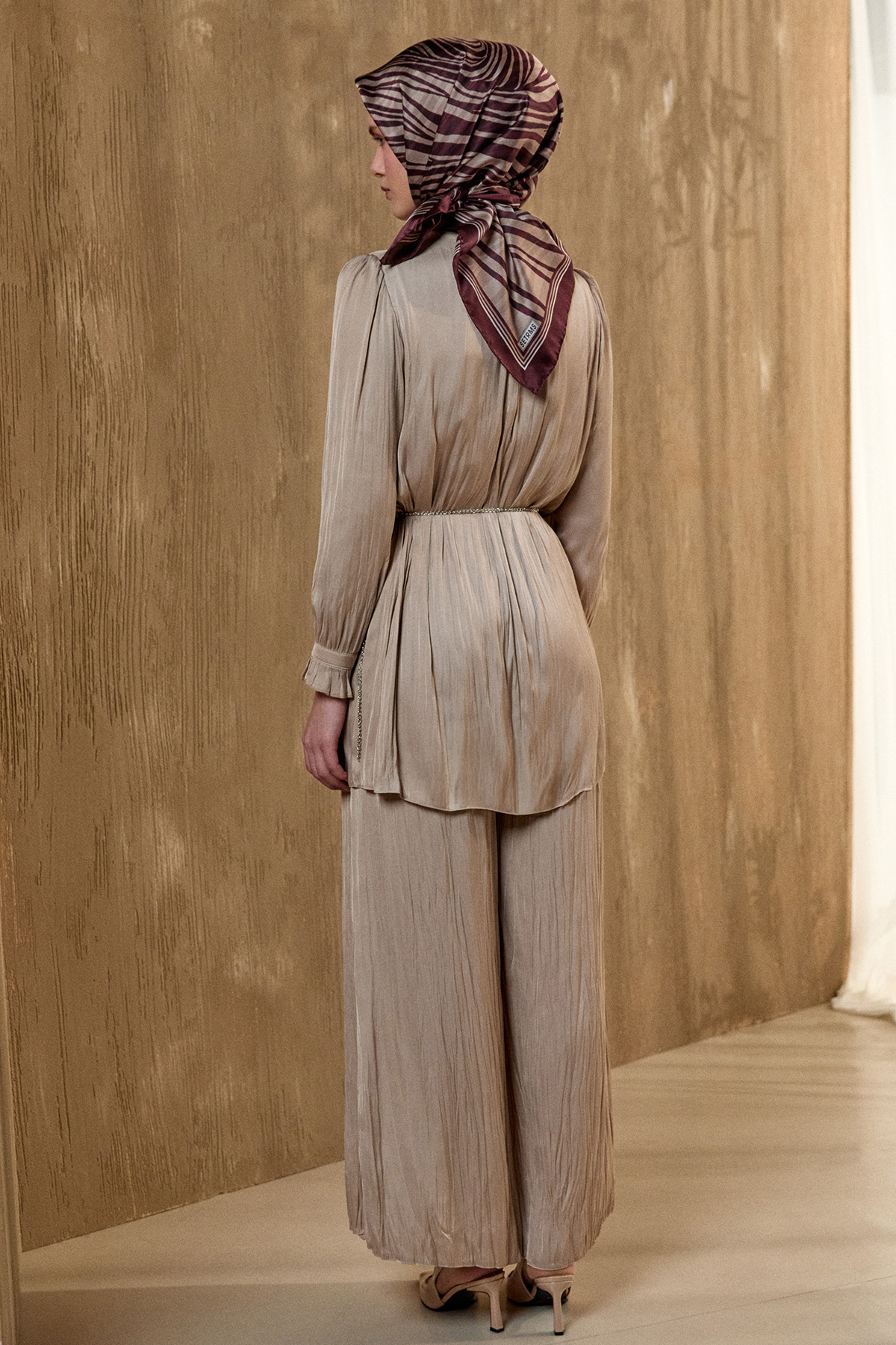 Kraşlı Saten İkili Takım, Tesettür Giyim