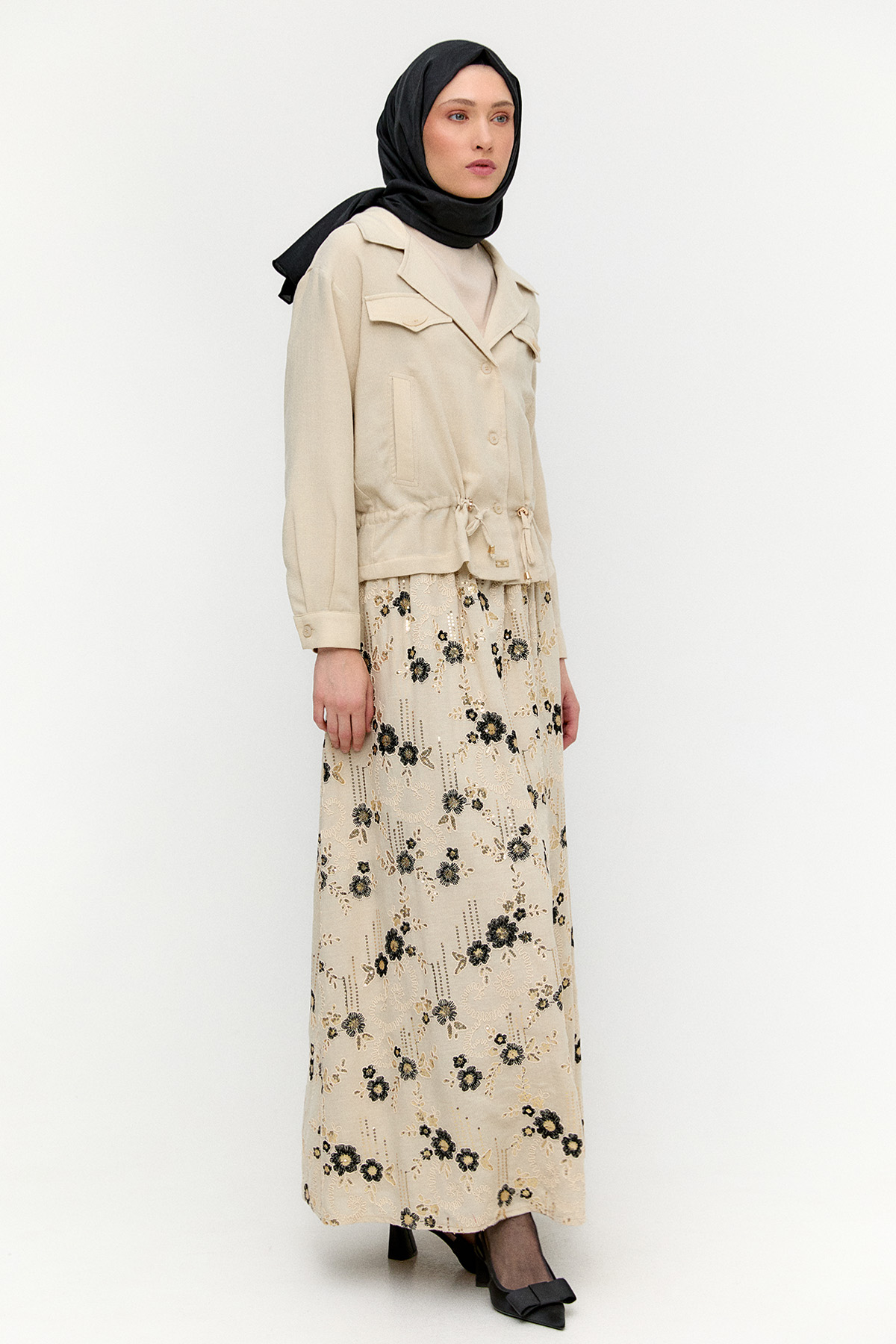 Nakışlı Payetli İkili Takım, Tesettür Giyim