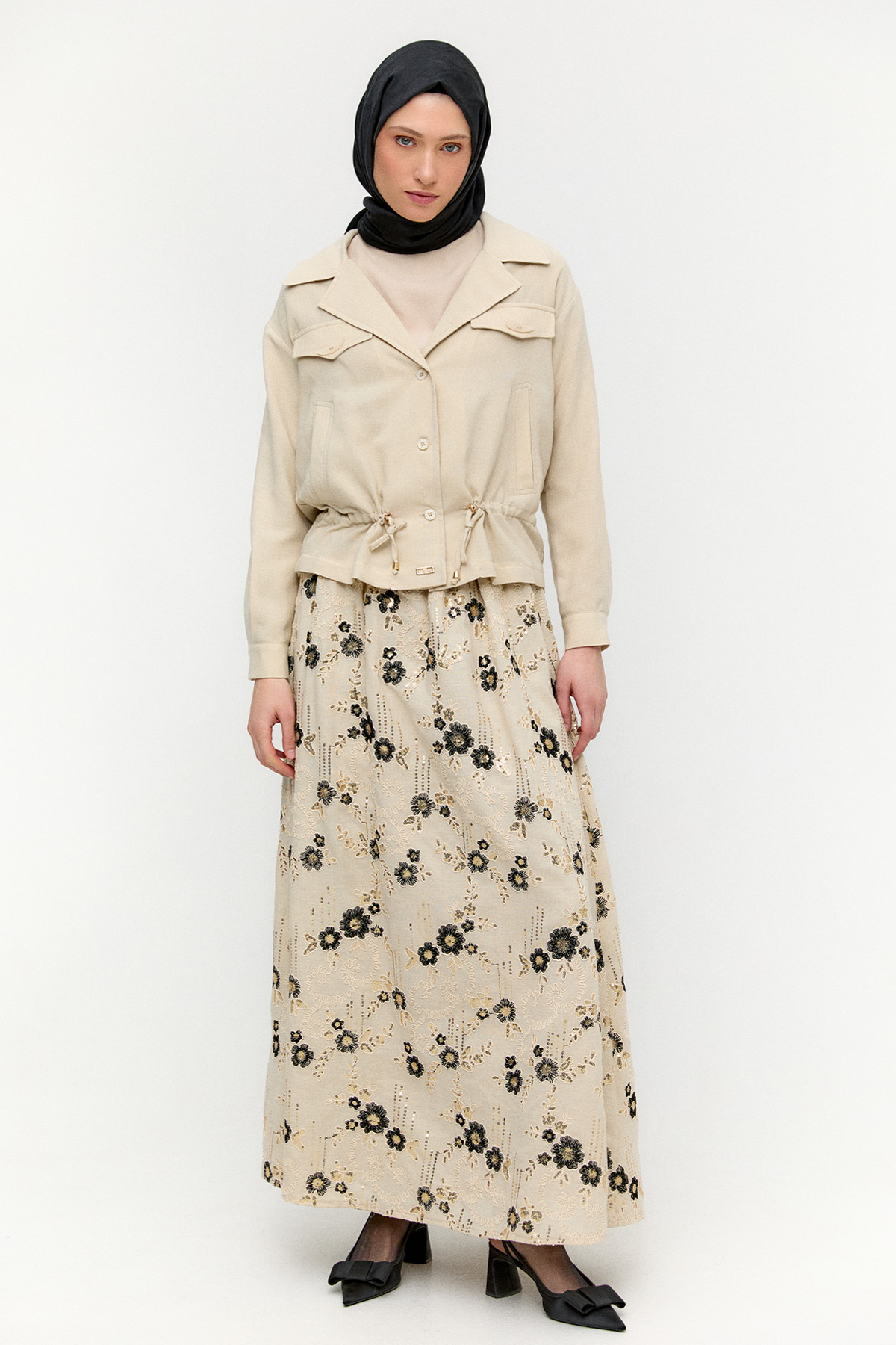 Nakışlı Payetli İkili Takım, Tesettür Giyim