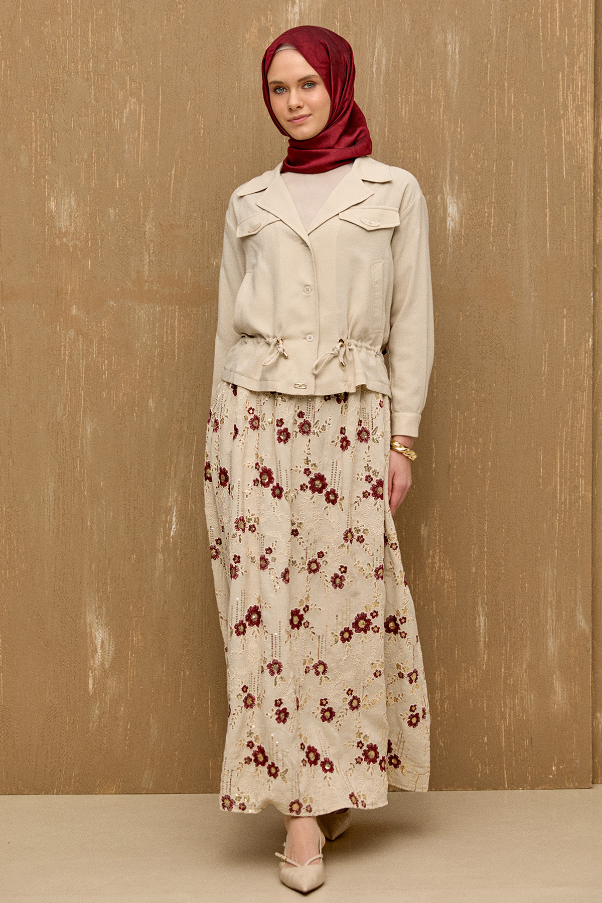 Nakışlı Payetli İkili Takım, Tesettür Giyim