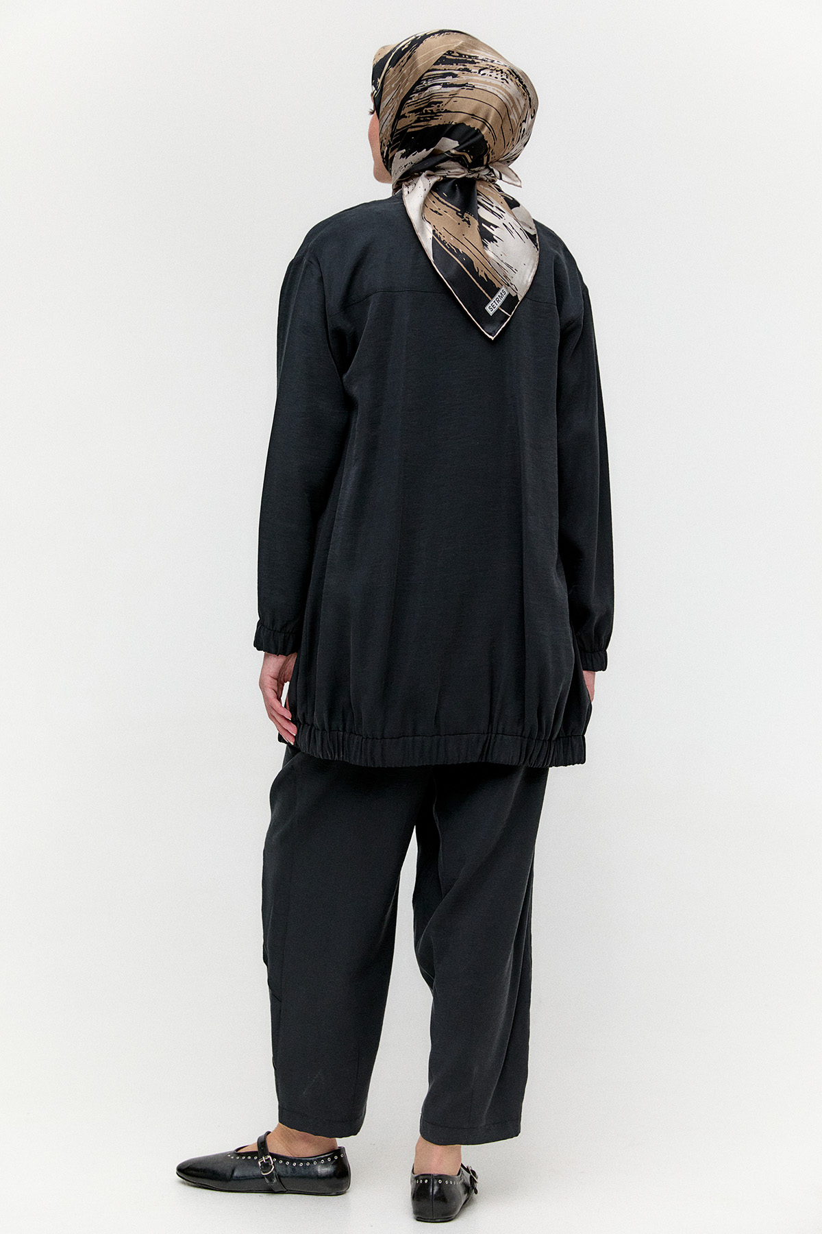 File Şerit Detaylı Modal Takım, Tesettür Giyim