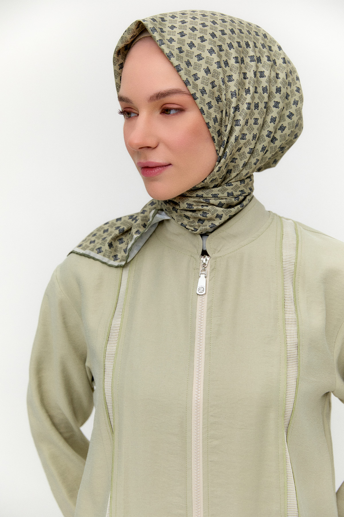 File Şerit Detaylı Modal Takım, Tesettür Giyim