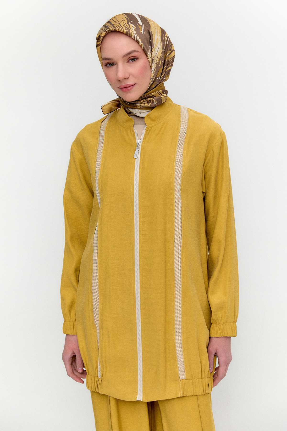 File Şerit Detaylı Modal Takım, Tesettür Giyim