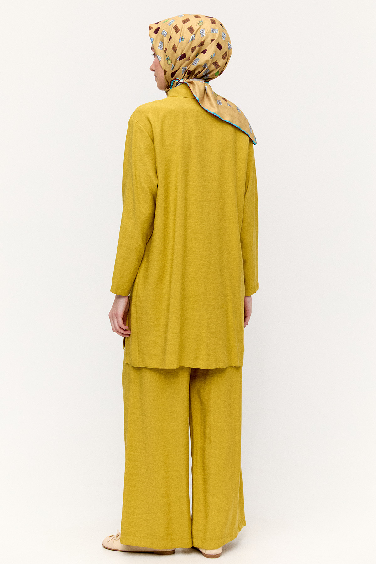 Şeritli File Detaylı İkili Takım, Tesettür Giyim