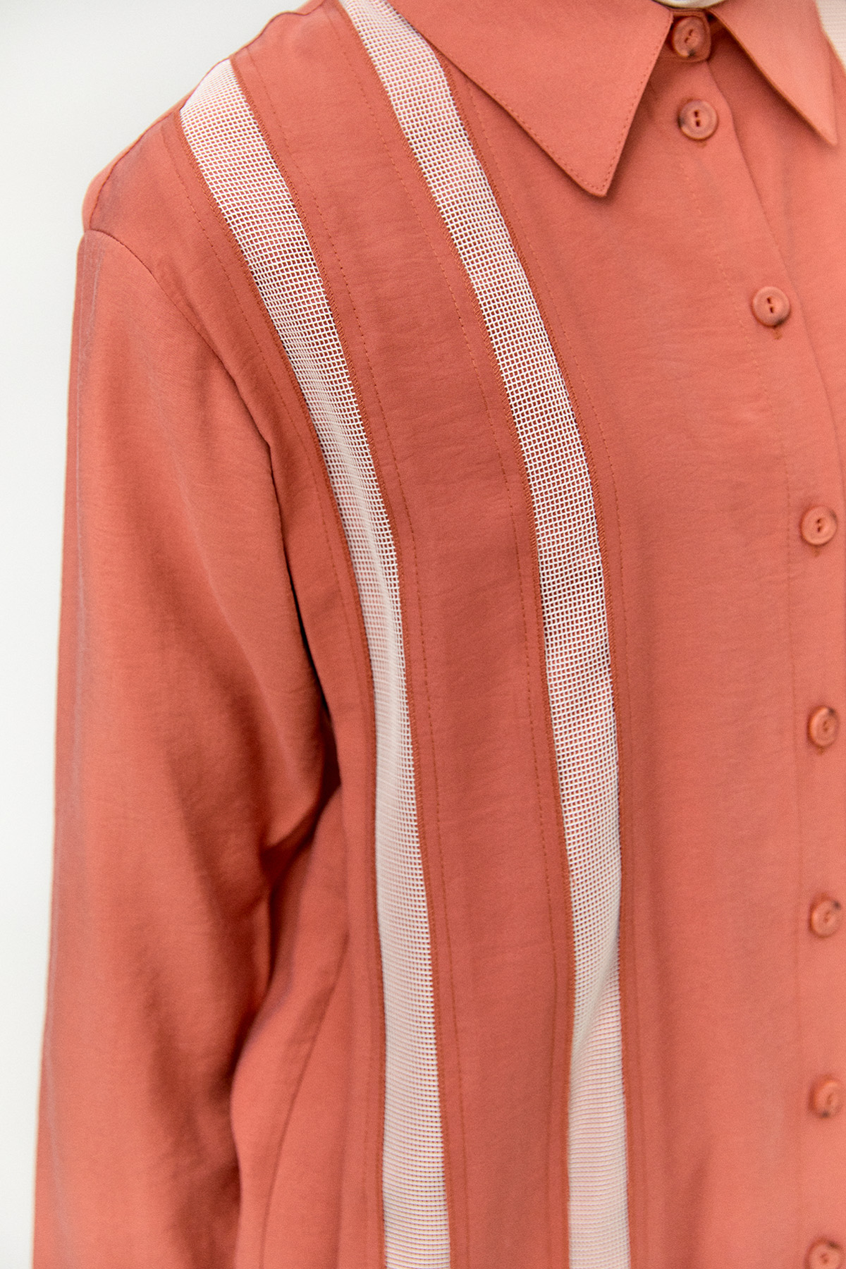 Şeritli File Detaylı İkili Takım, Tesettür Giyim