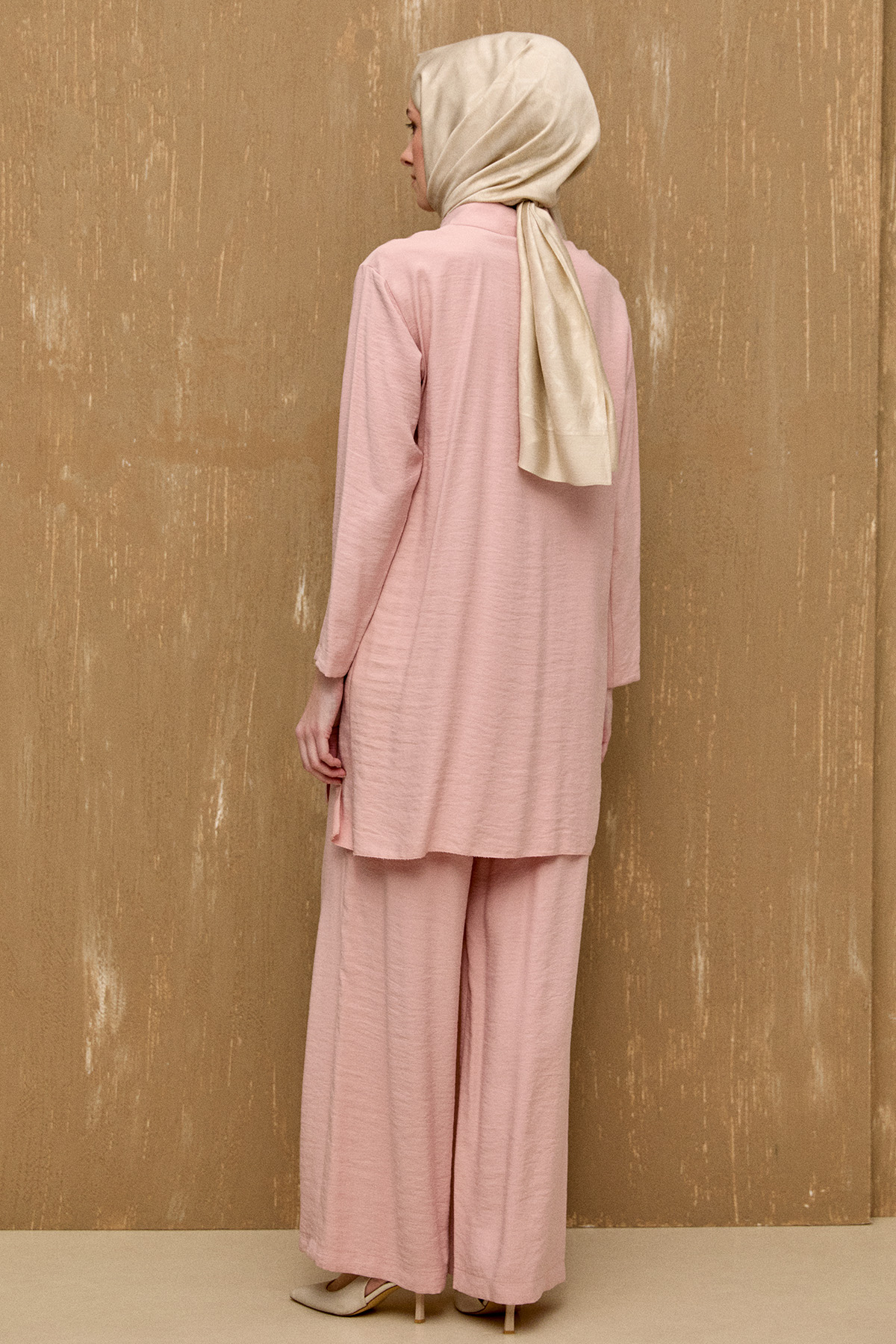 Şeritli File Detaylı İkili Takım, Tesettür Giyim