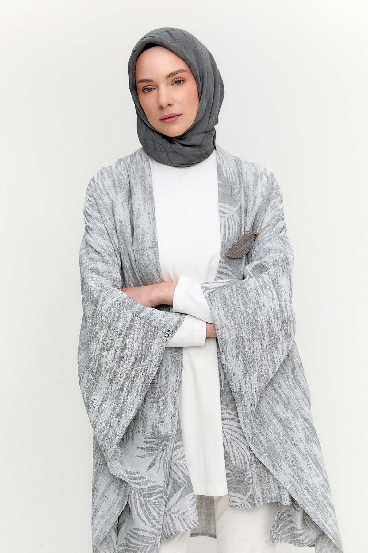 Desenli Abayalı Twinset, Tesettür Giyim