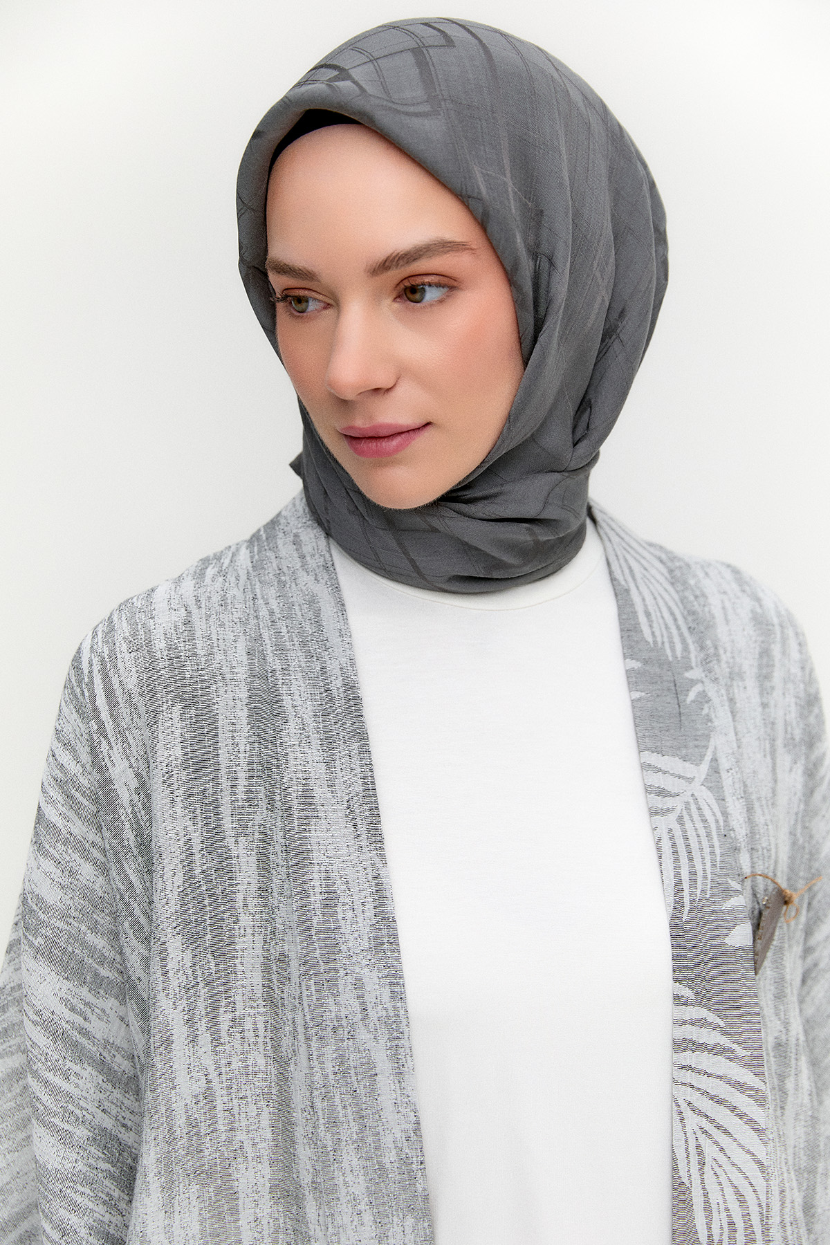 Desenli Abayalı Twinset, Tesettür Giyim